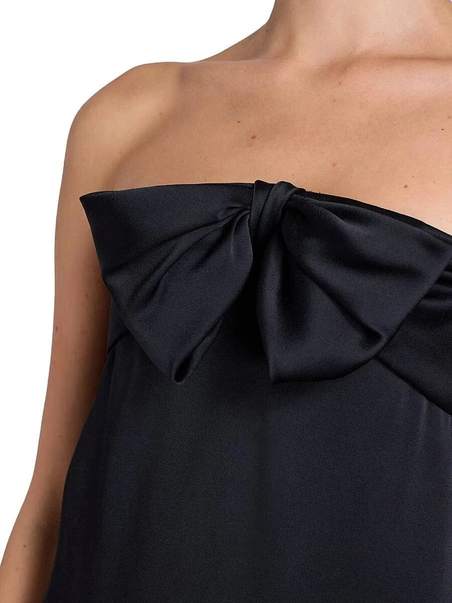 Saint Laurent Strapless Satin Minidress