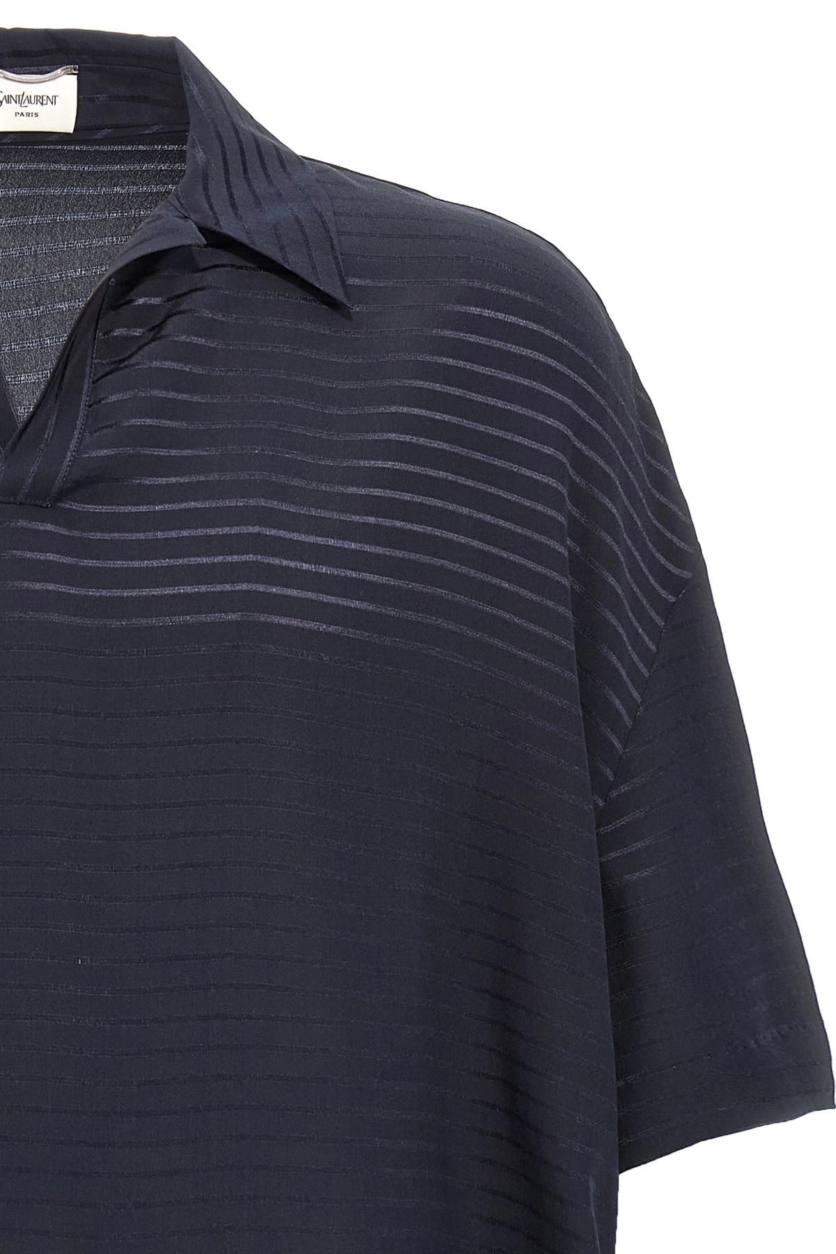 Saint Laurent Saint Laurent Striped Silk Polo Shirt