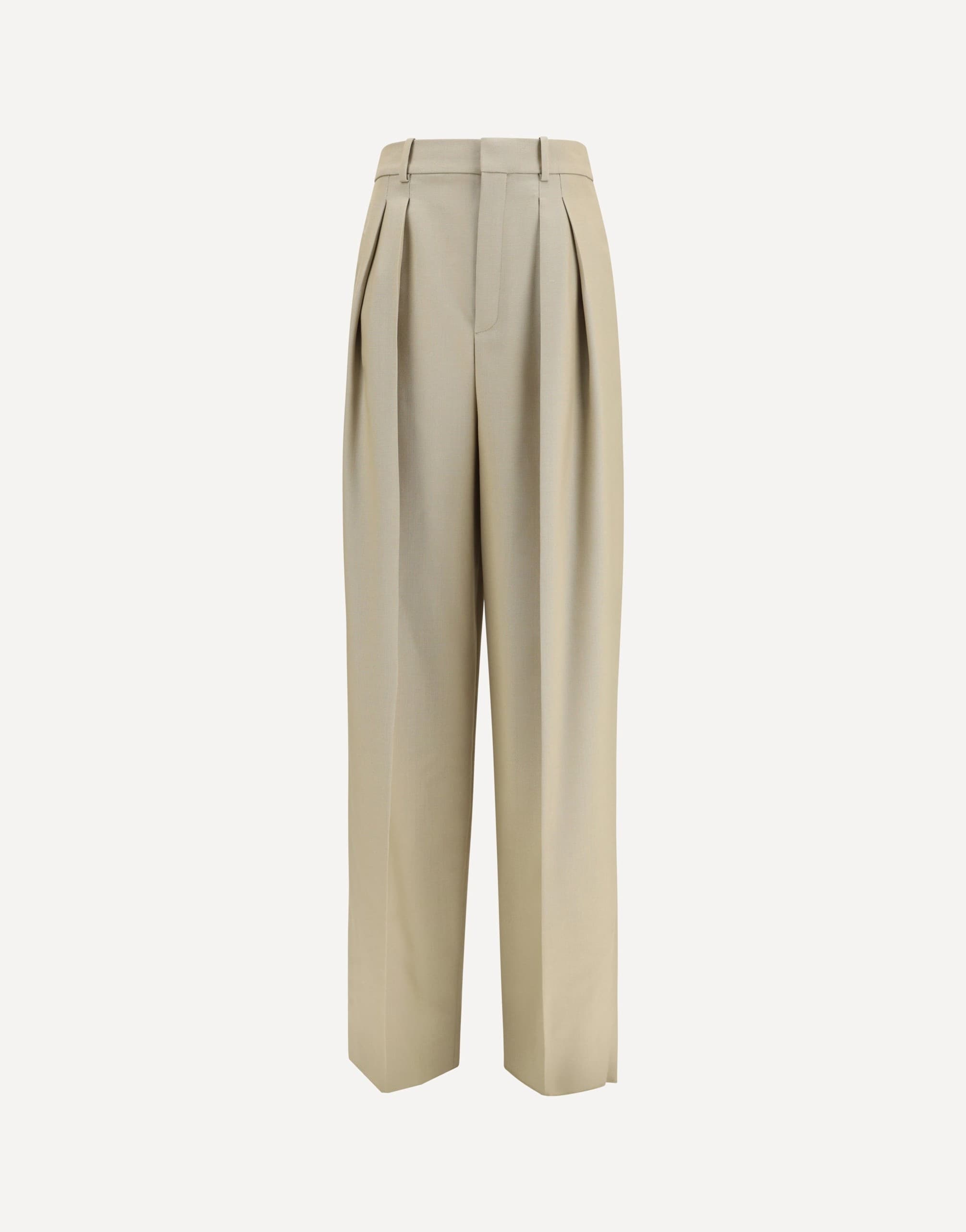 Saint Laurent Tailored Wool And Silk Canvas Pants