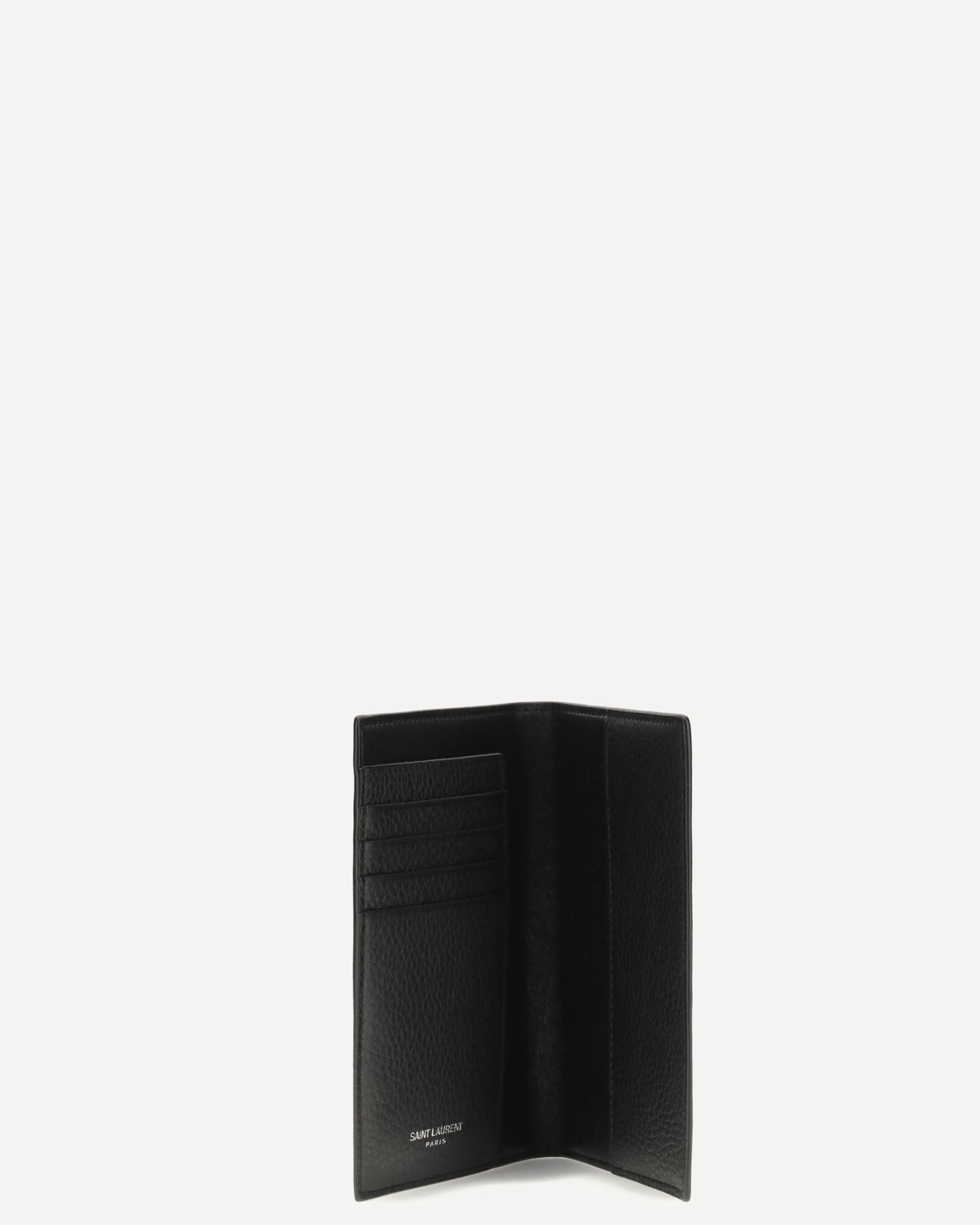 Saint Laurent Tiny Cassandre Passport Holder Hammered Leather