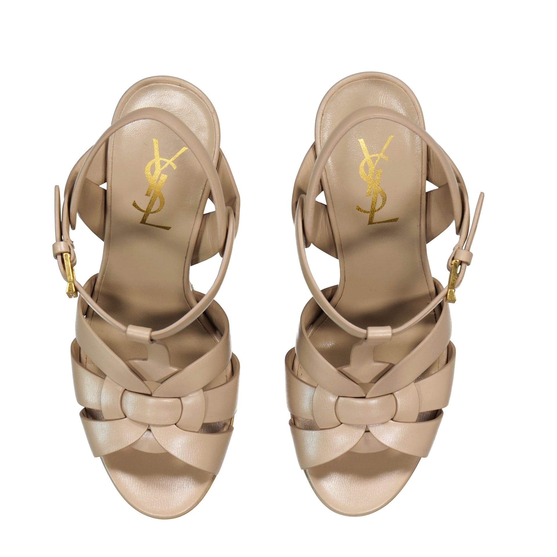 Saint Laurent Tribute Leather Sandals With Buckle