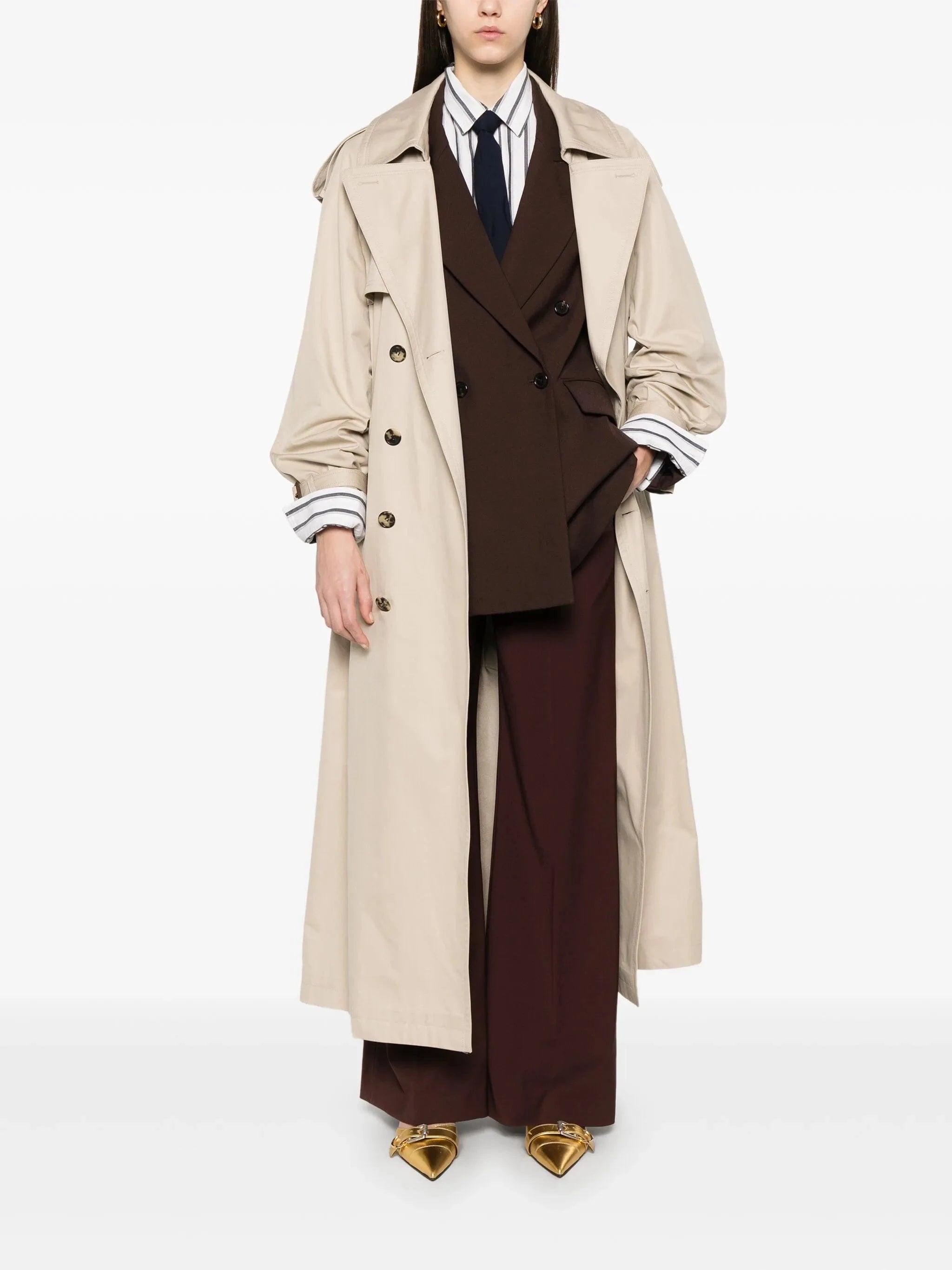 Saint Laurent Twill Cotton Trench Coat