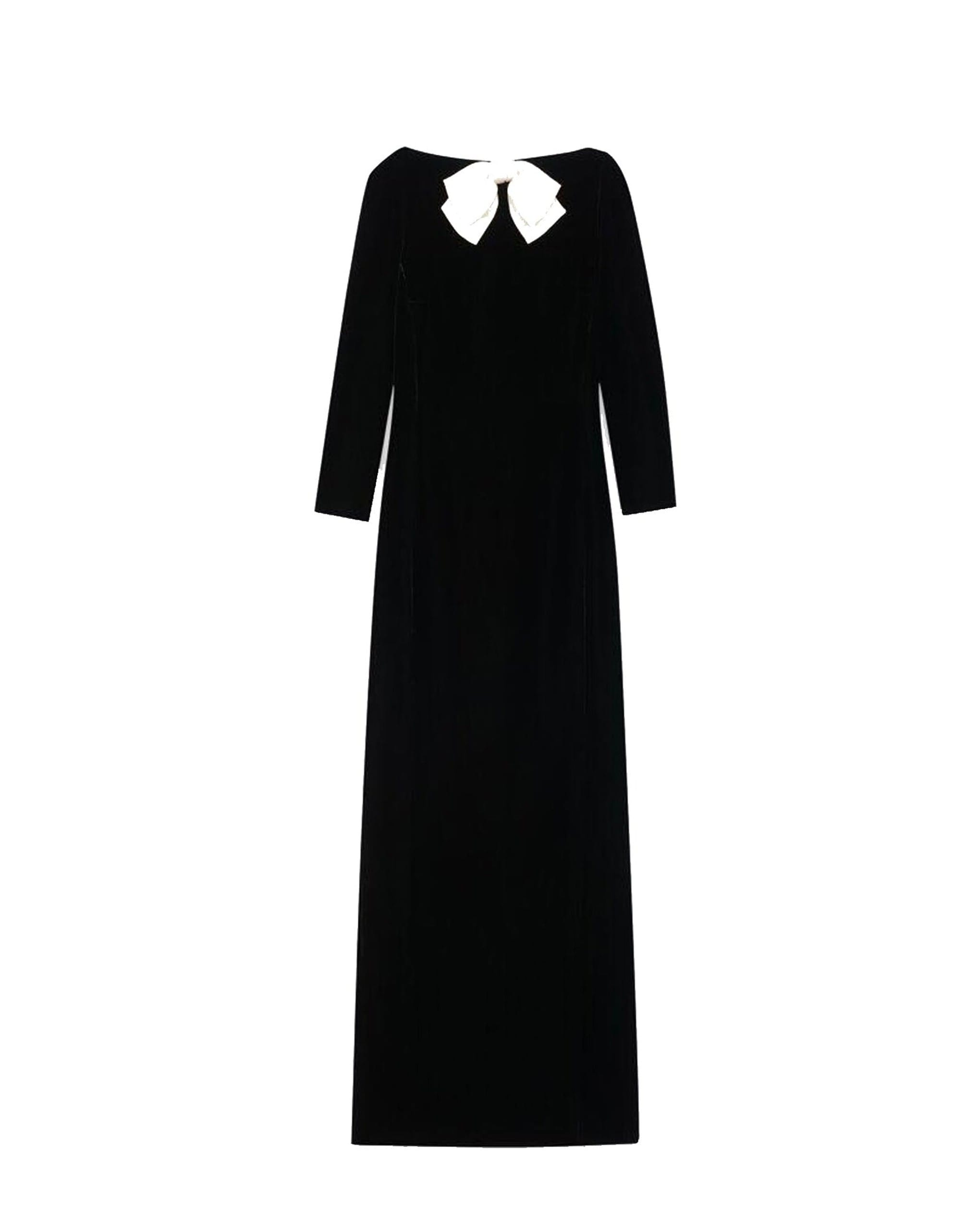 Saint Laurent Velvet Long Sleeve Maxi Dress