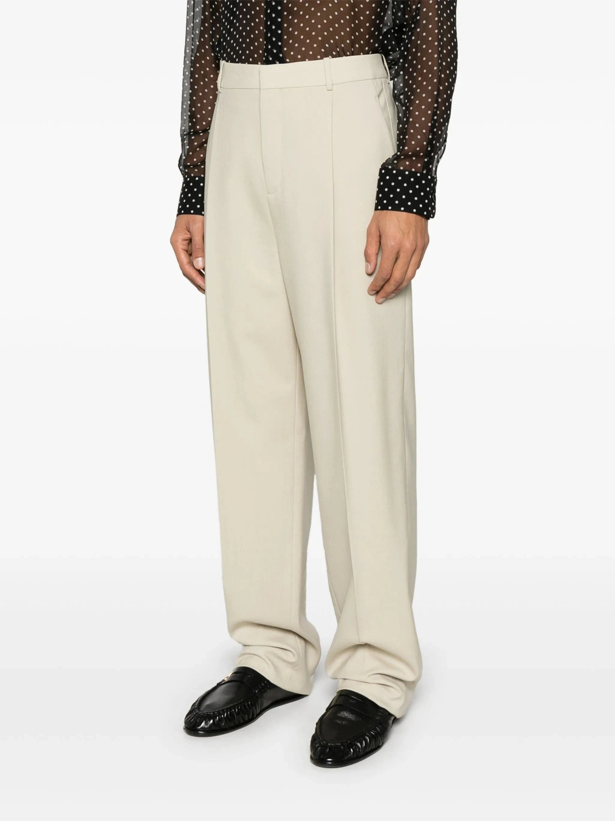 Saint Laurent Wool High-Waisted Trousers