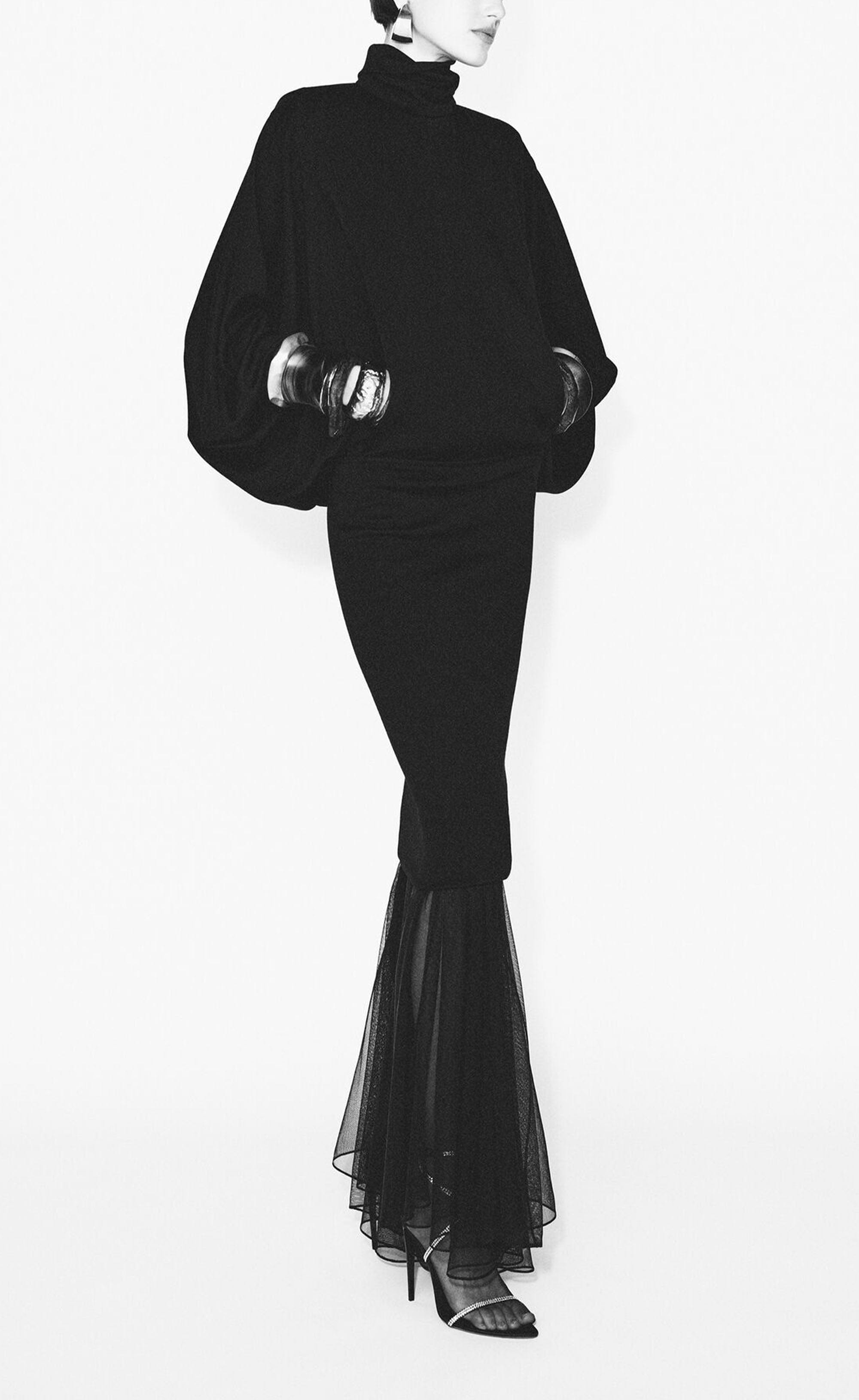 Saint Laurent Wool Oversize Turtleneck Dress