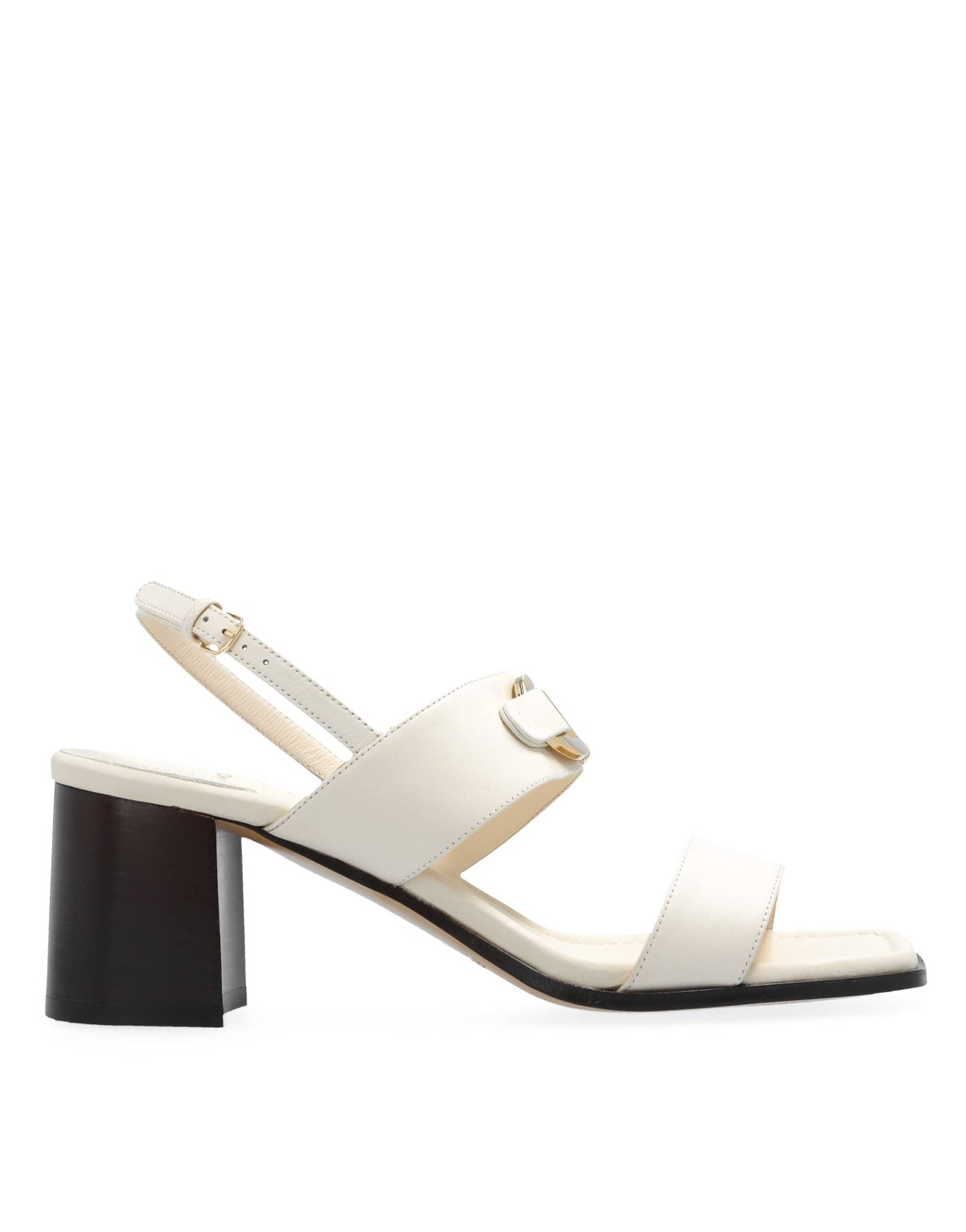Salvatore Ferragamo Lou Leather Sandals Square Toe