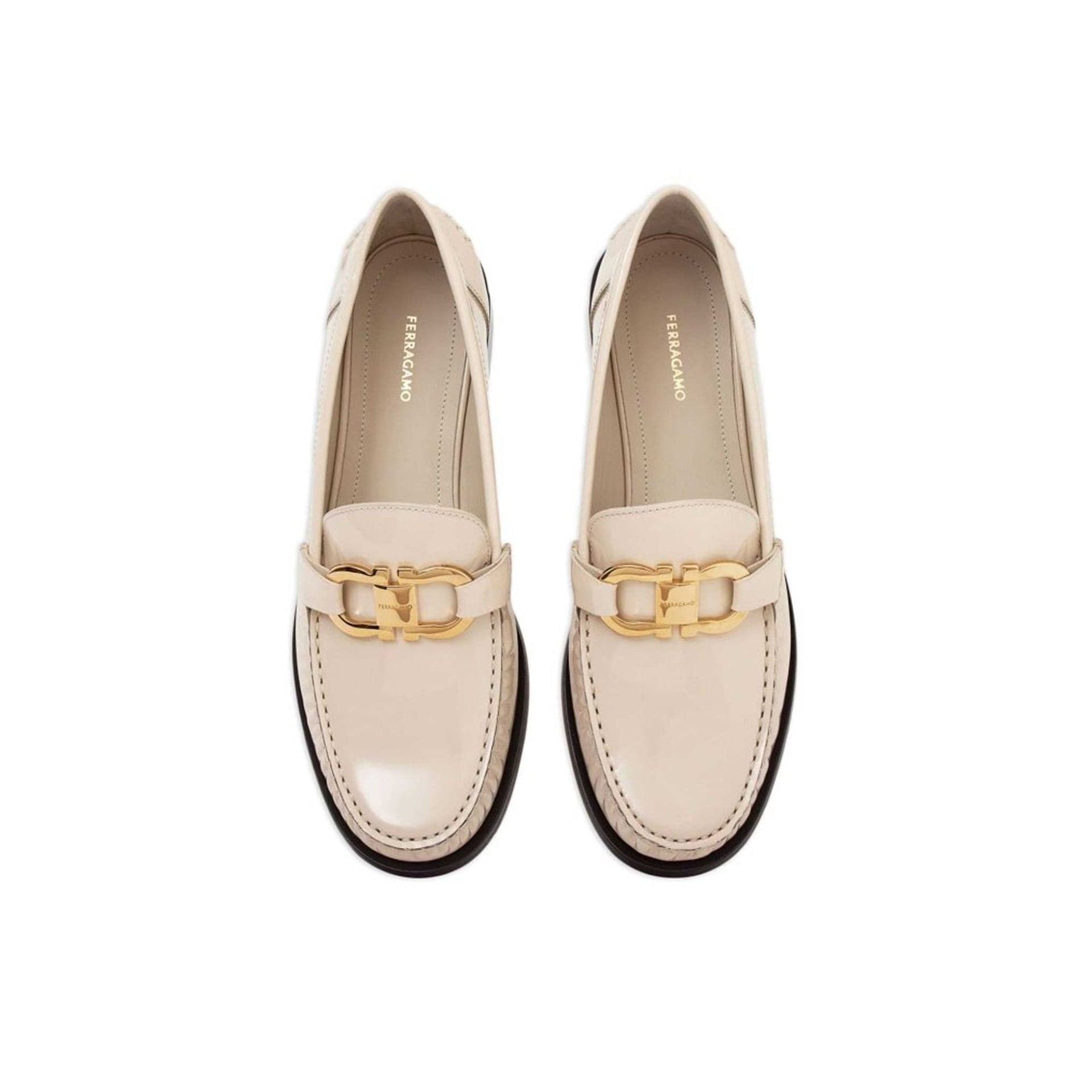 Salvatore Ferragamo Maryan Leather Loafers With Gold-Tone