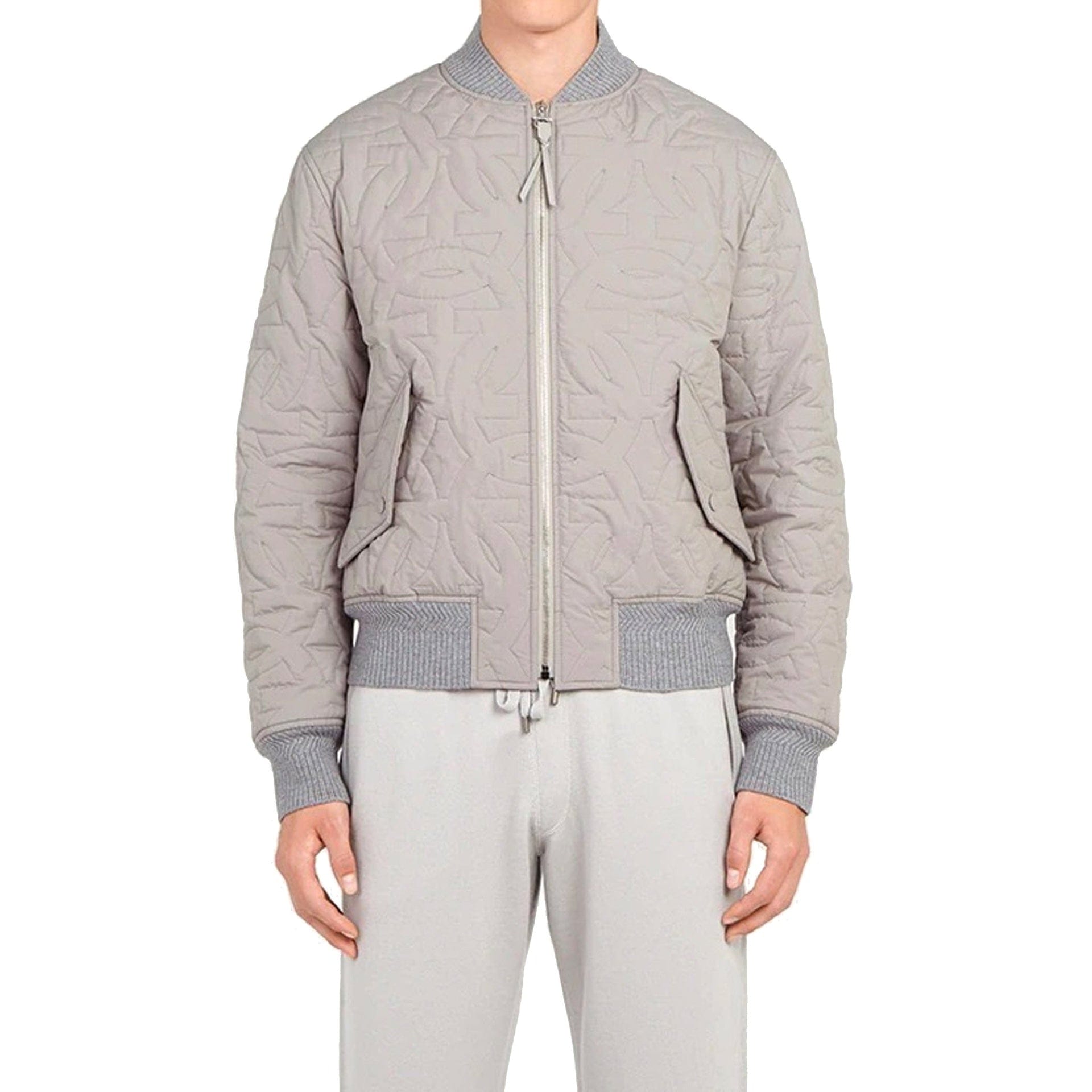 Quilted Bomber Jacket With Zip - alternate view