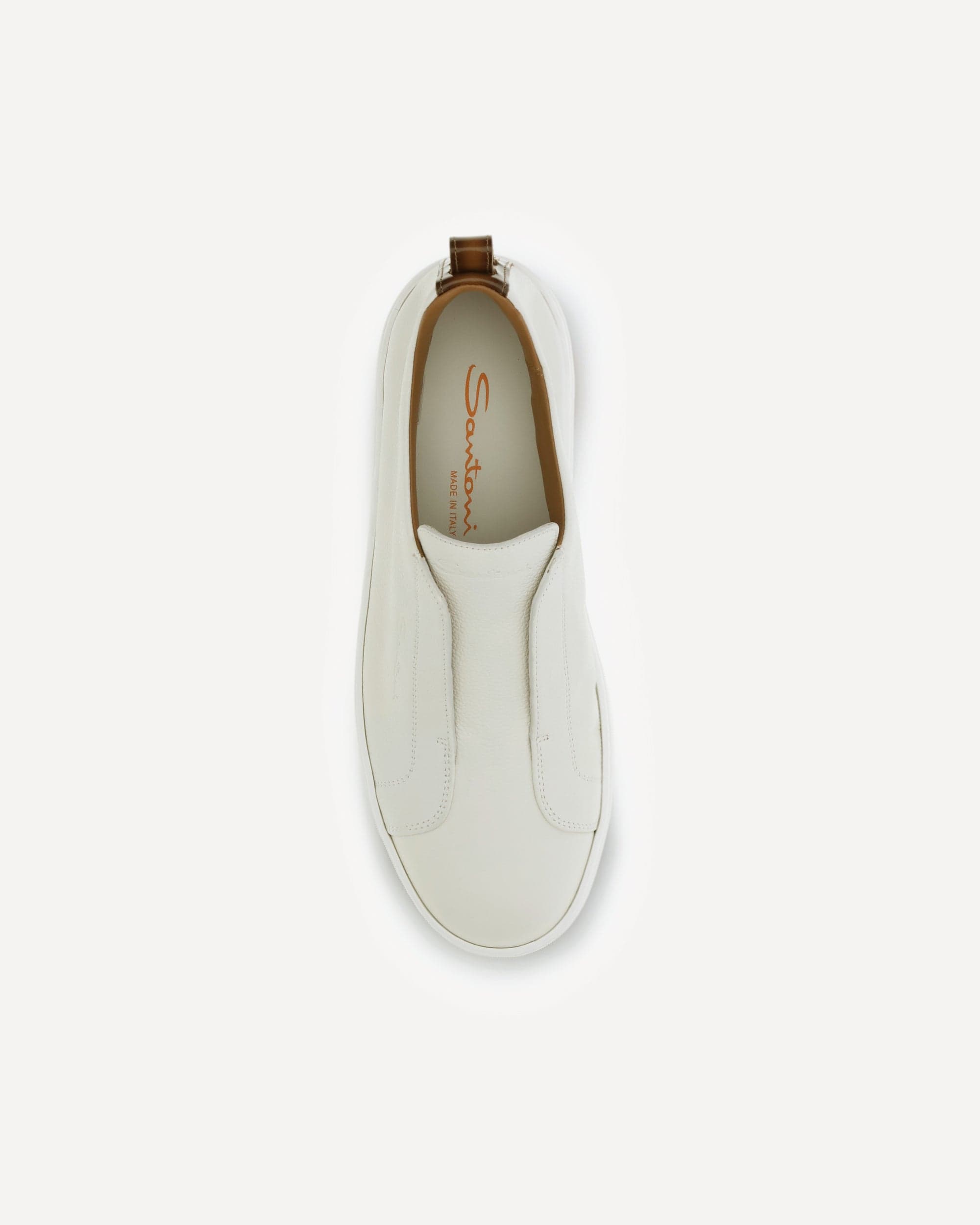 Santoni Santoni Grained Leather Slip-On Sneakers