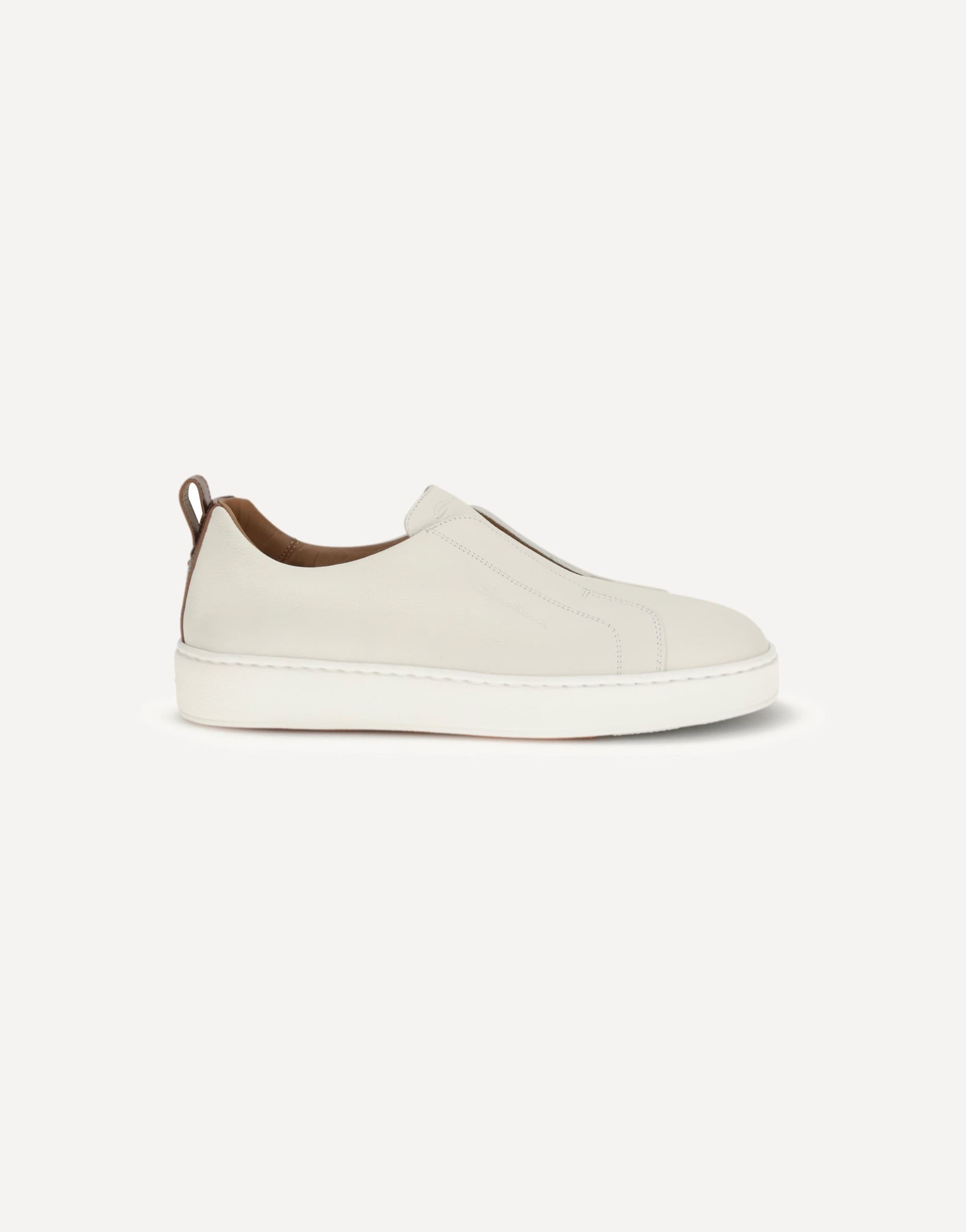 Santoni Santoni Grained Leather Slip-On Sneakers