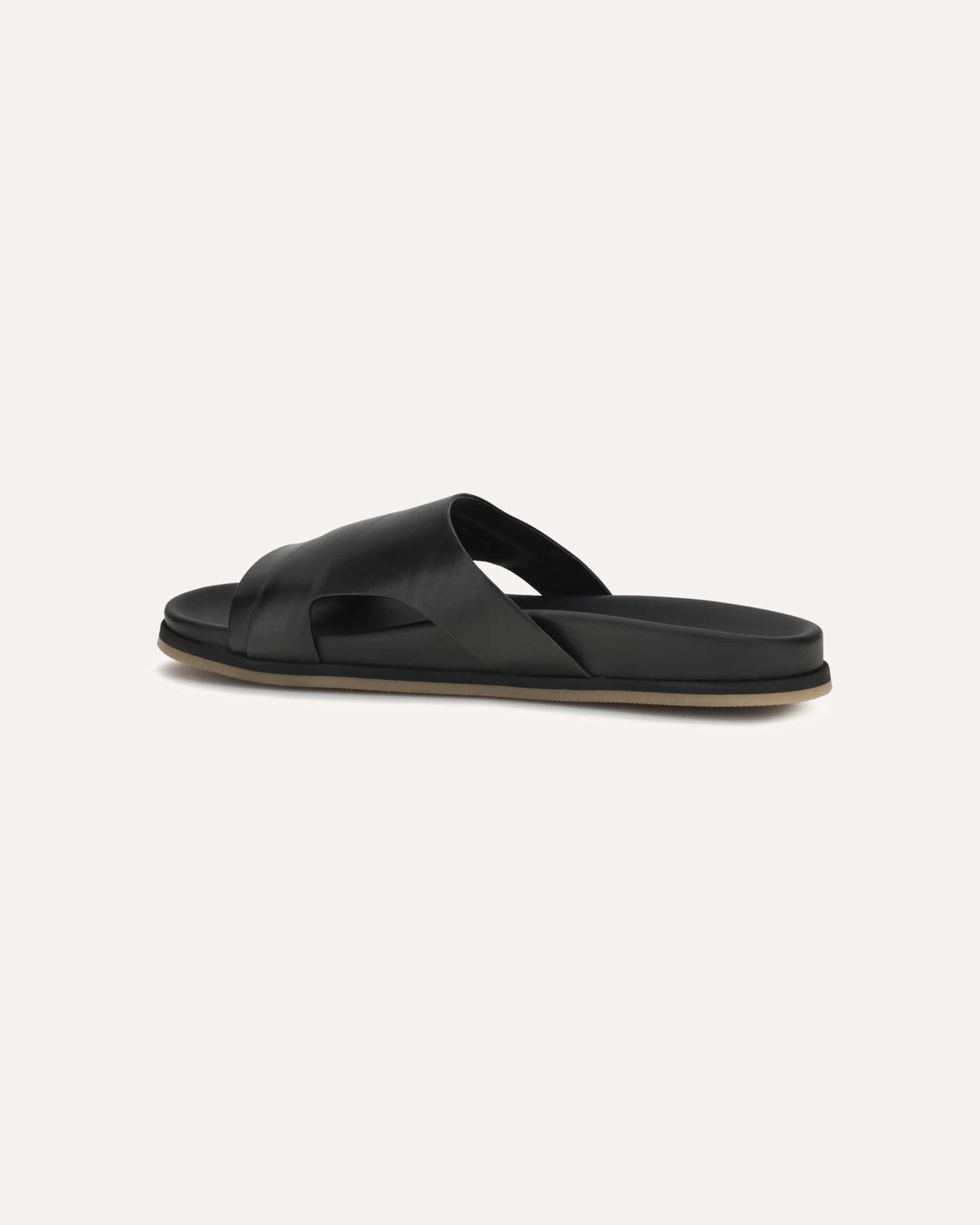 Santoni Leather Open-Toe Slippers