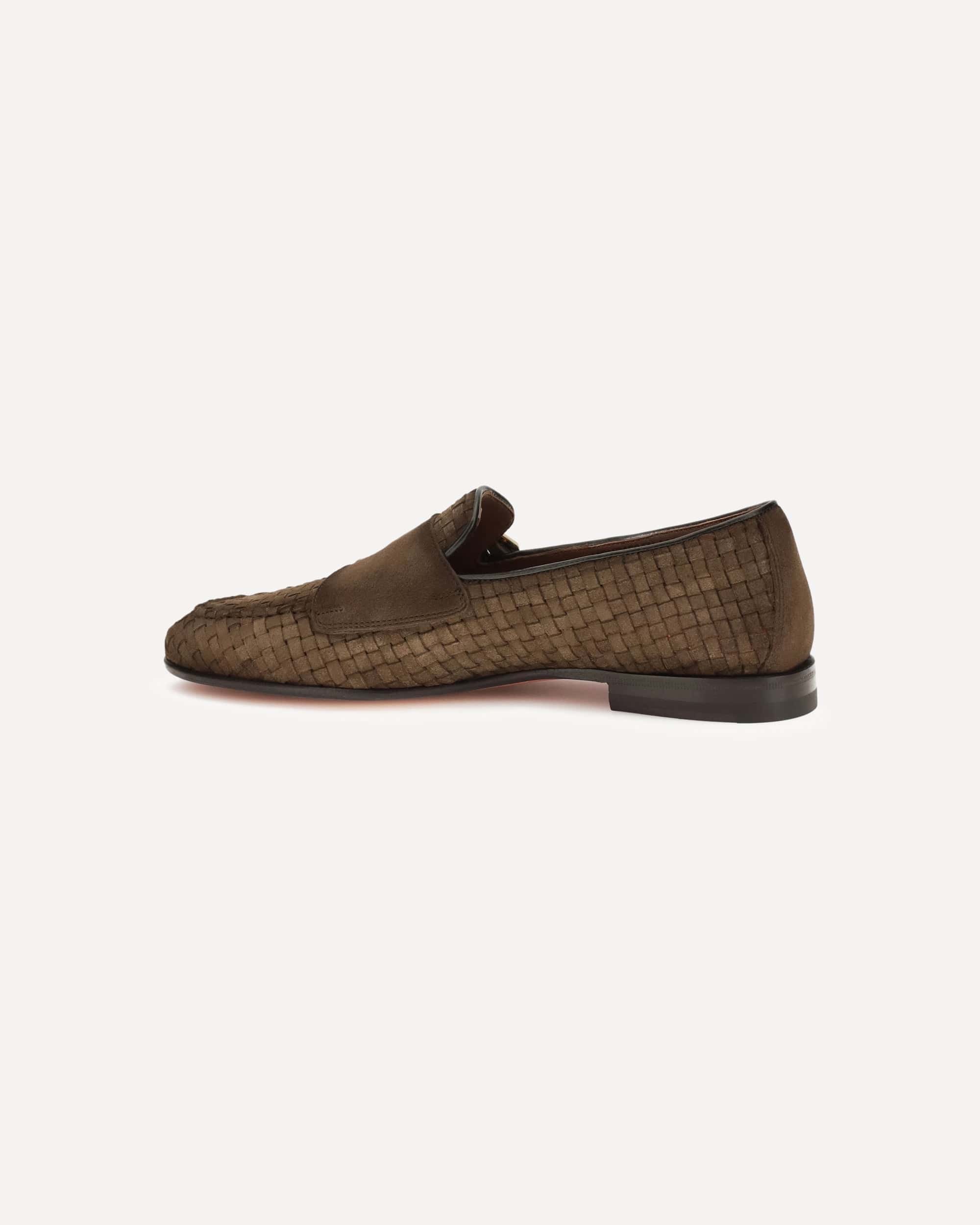 Santoni Woven Leather Loafers