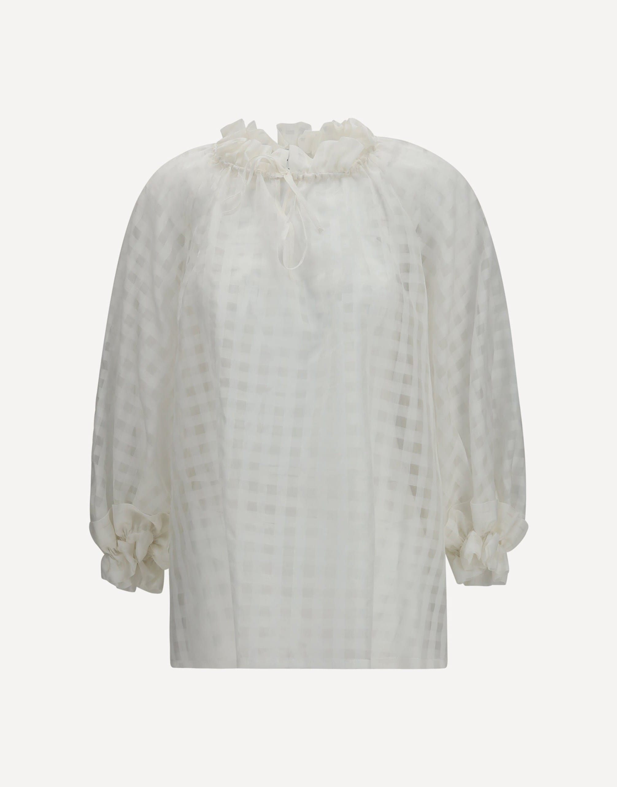 Sara Roka Amabel Shirt Tie-Neck Checked