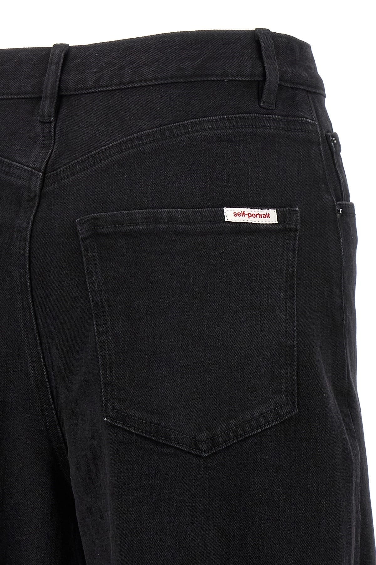 Self-Portrait Self-Portrait Black Barrel Leg Jeans