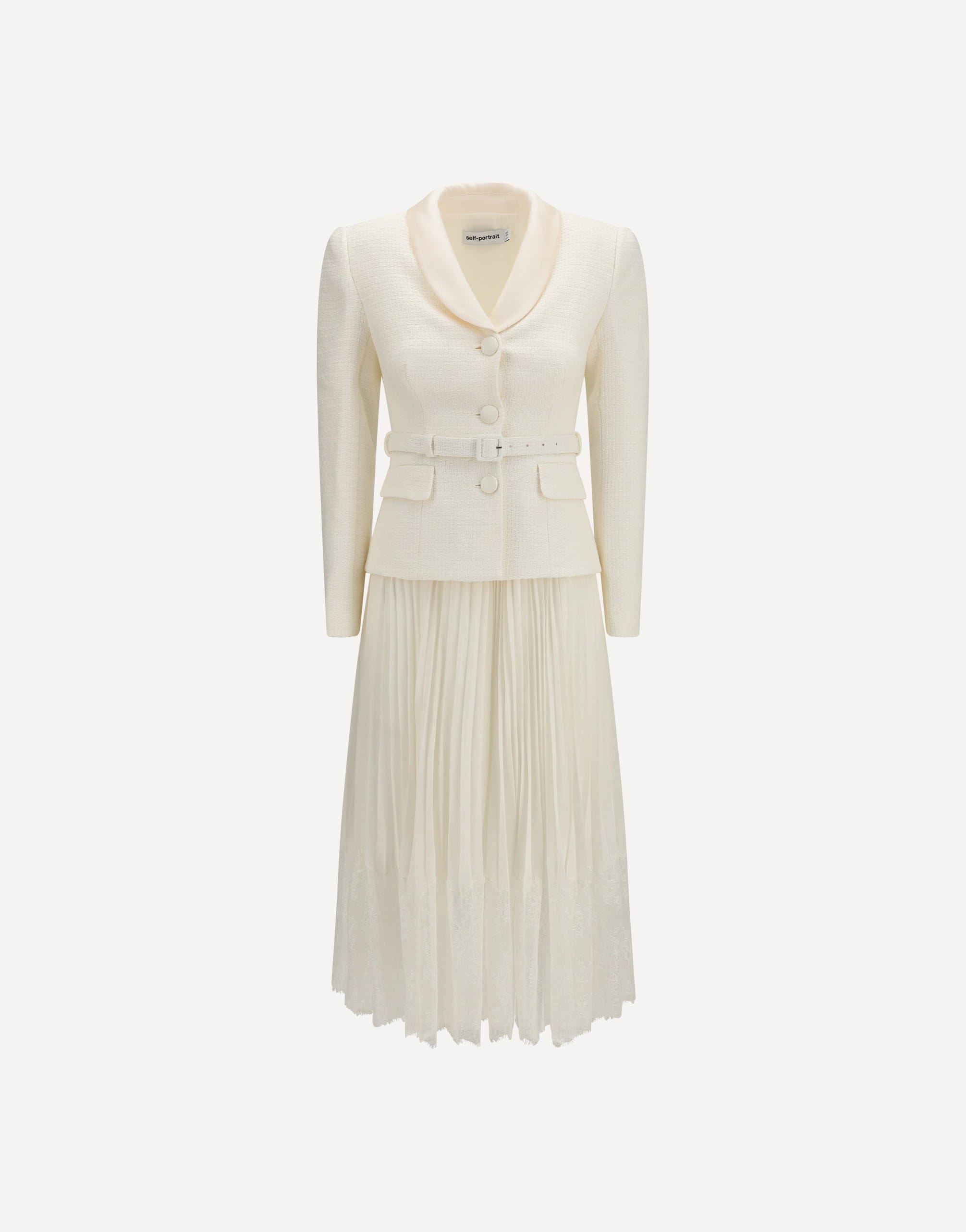 Self-Portrait Self-Portrait Bouclé Midi Dress