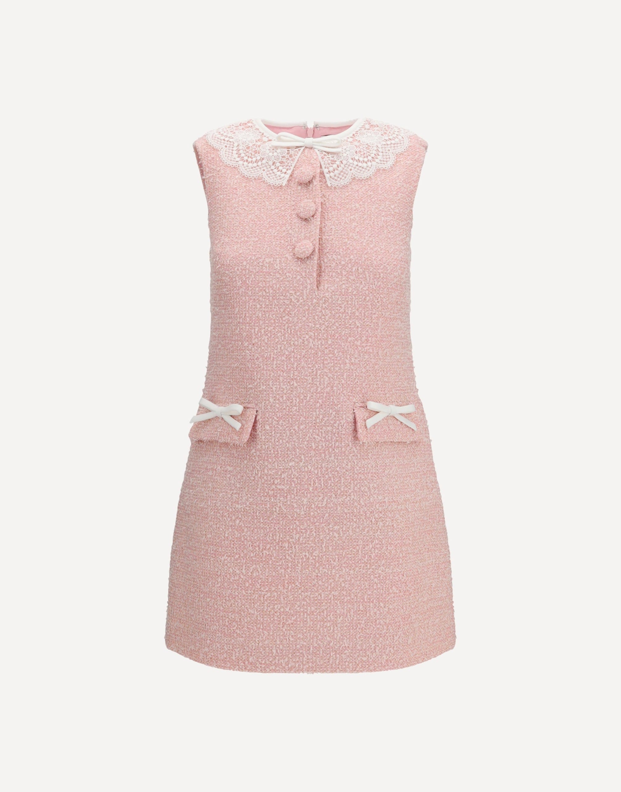 Self-Portrait Self-Portrait Bouclé Mini Dress With Lace Collar