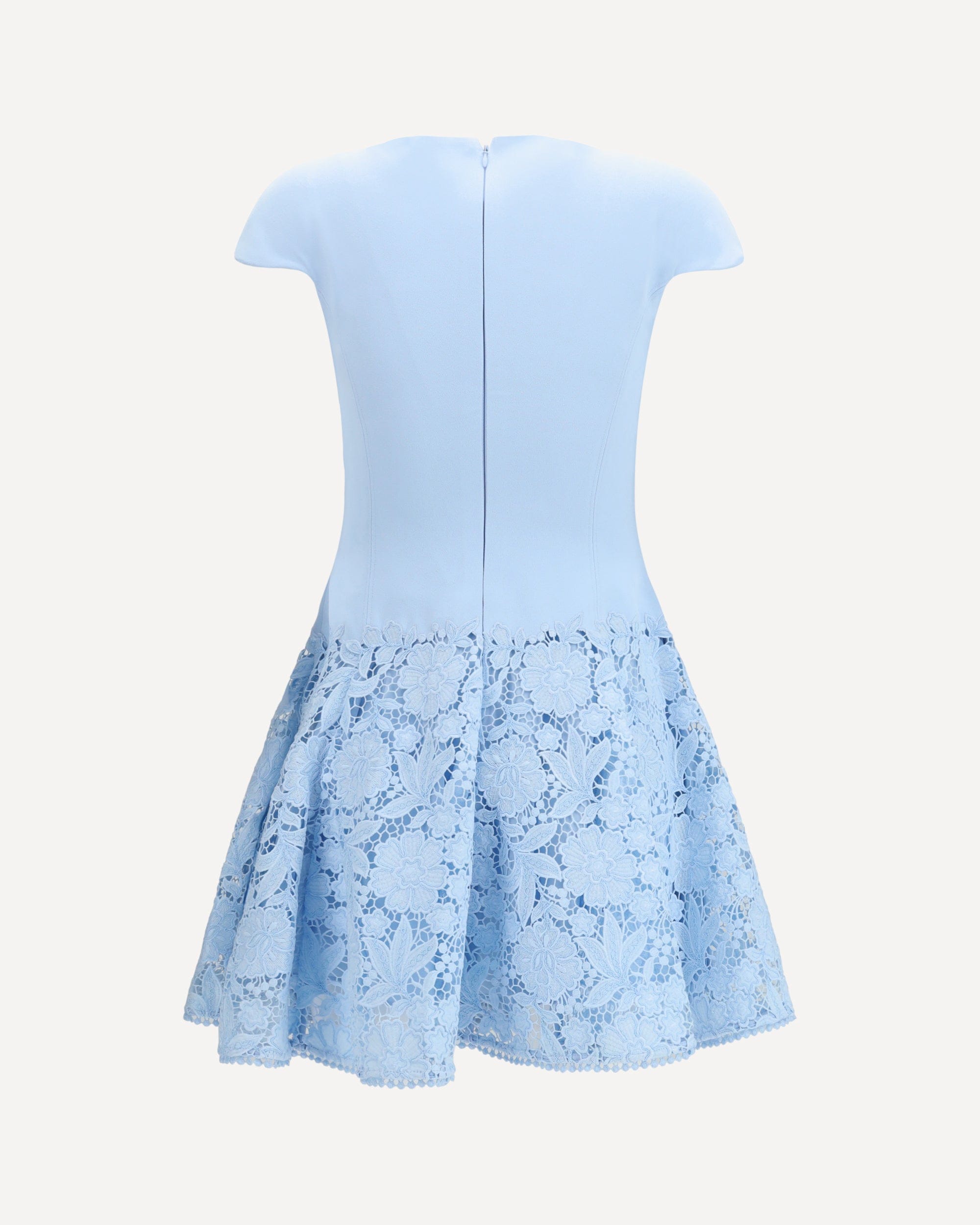 Self-Portrait Crepe Mini Dress With Lace - alternate view
