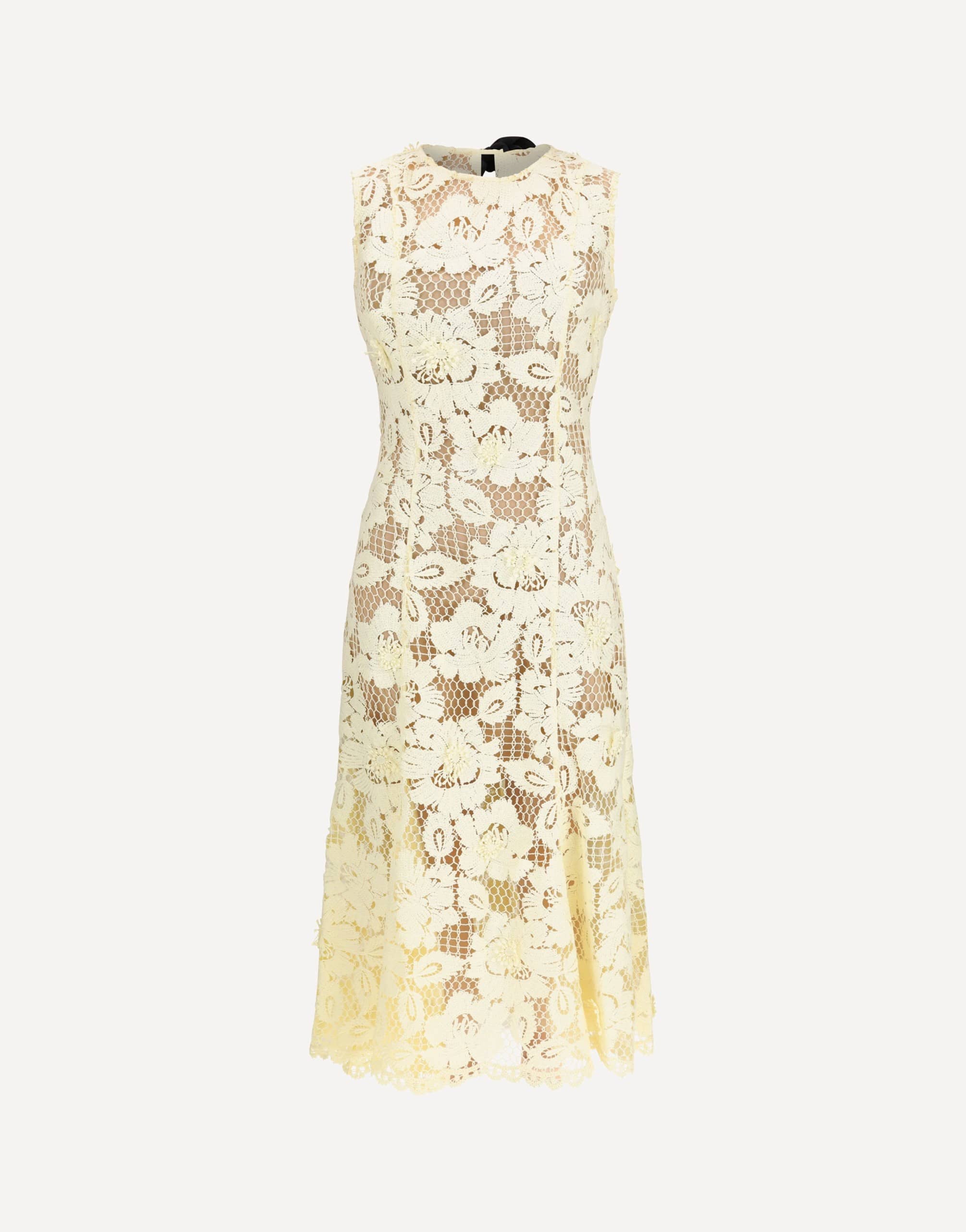 Self-Portrait Crochet Lace Fit-And-Flare Midi Dress