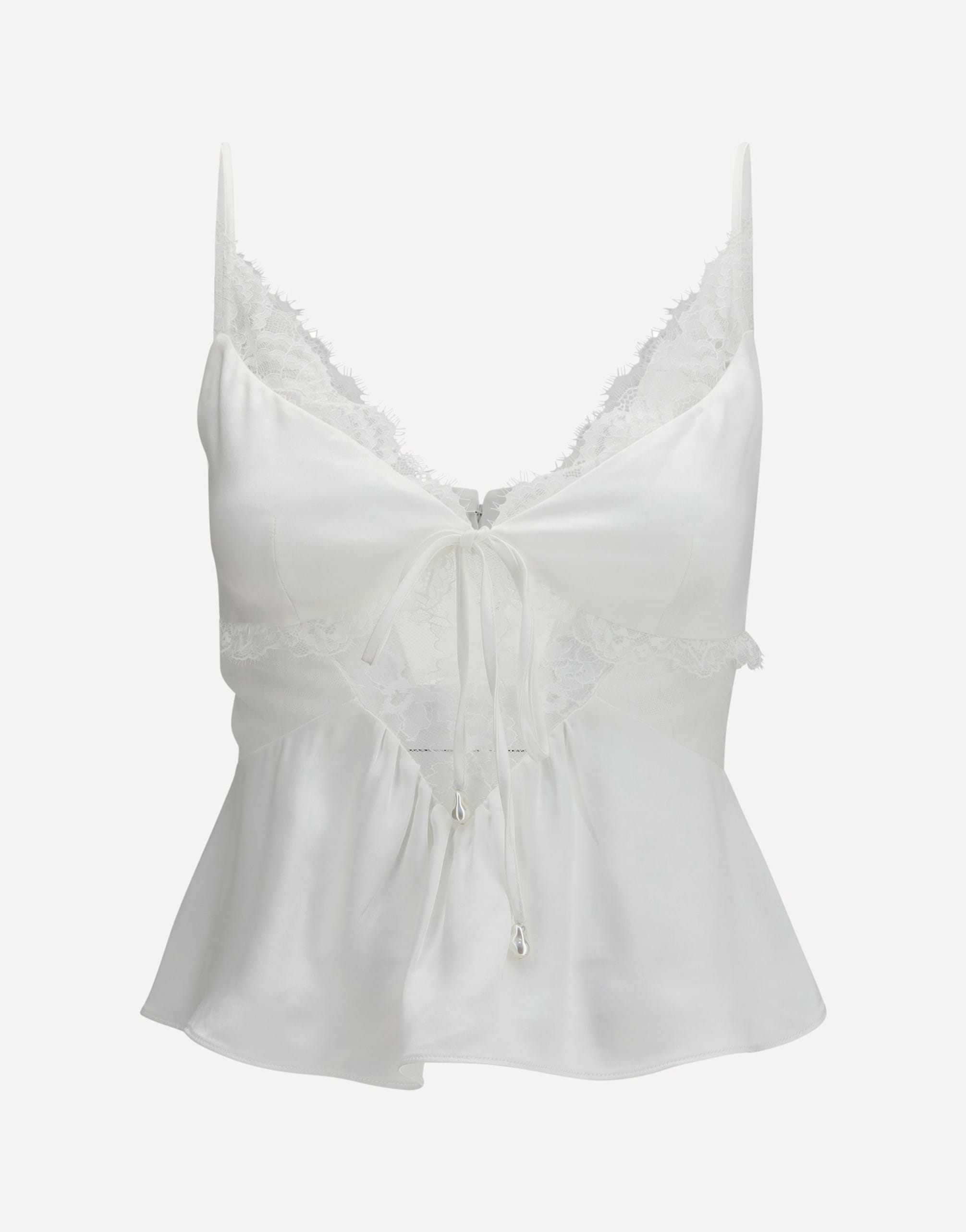 Self-Portrait Cropped Top With Lace Inserts