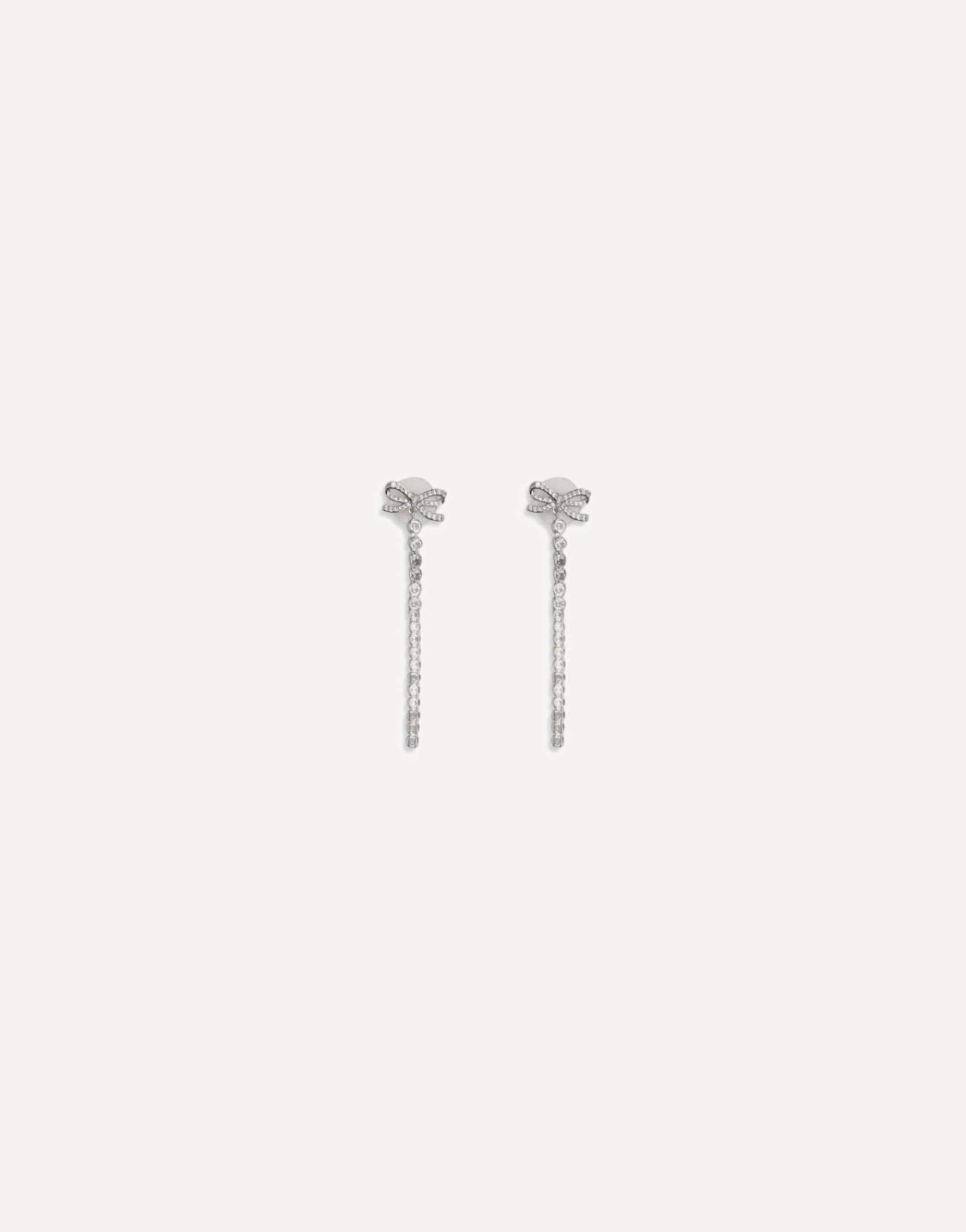 Self-Portrait Crystal Bow Droplet Earrings
