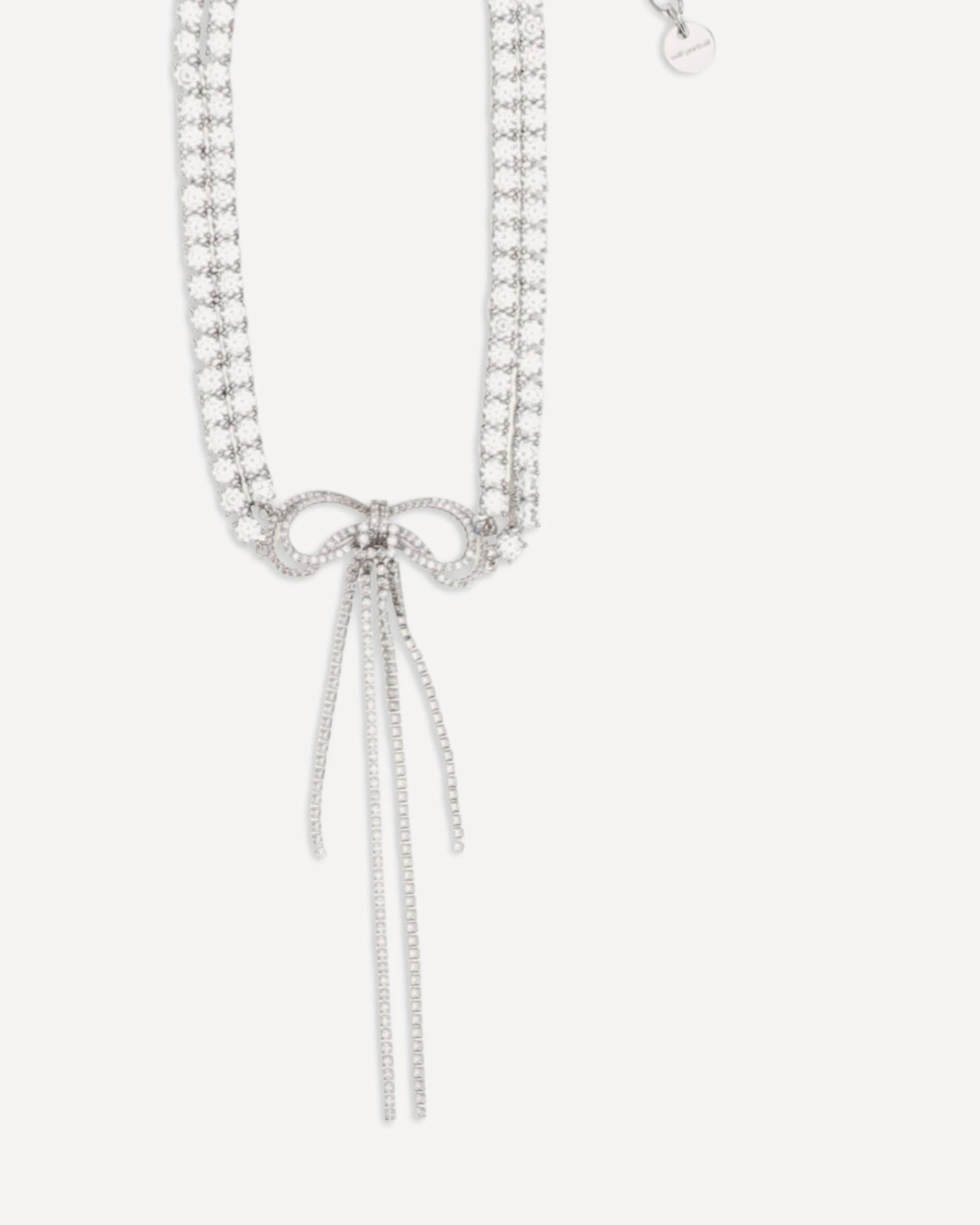 Self-Portrait Self-Portrait Crystal Double Bow Choker