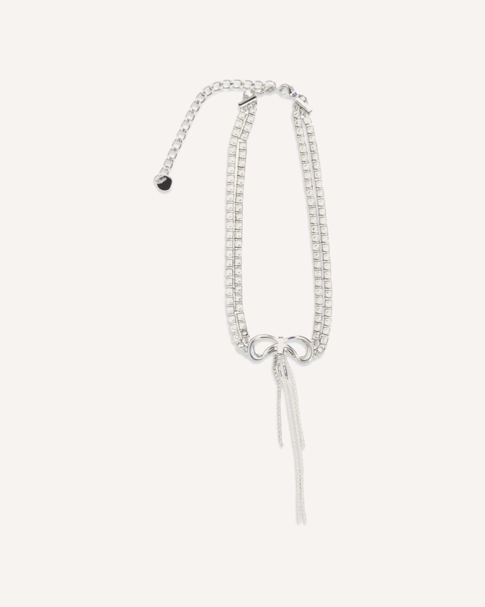 Self-Portrait Self-Portrait Crystal Double Bow Choker