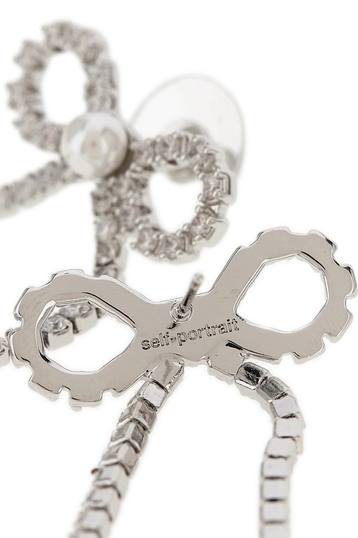 Self-Portrait Self-Portrait Crystal Droplet Bow Earrings