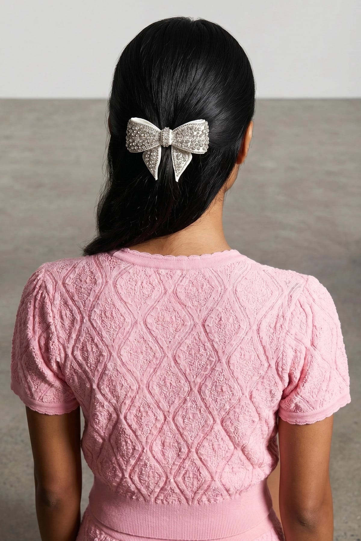 Self-Portrait Crystal Embellished Bow Hair Clip - alternate view