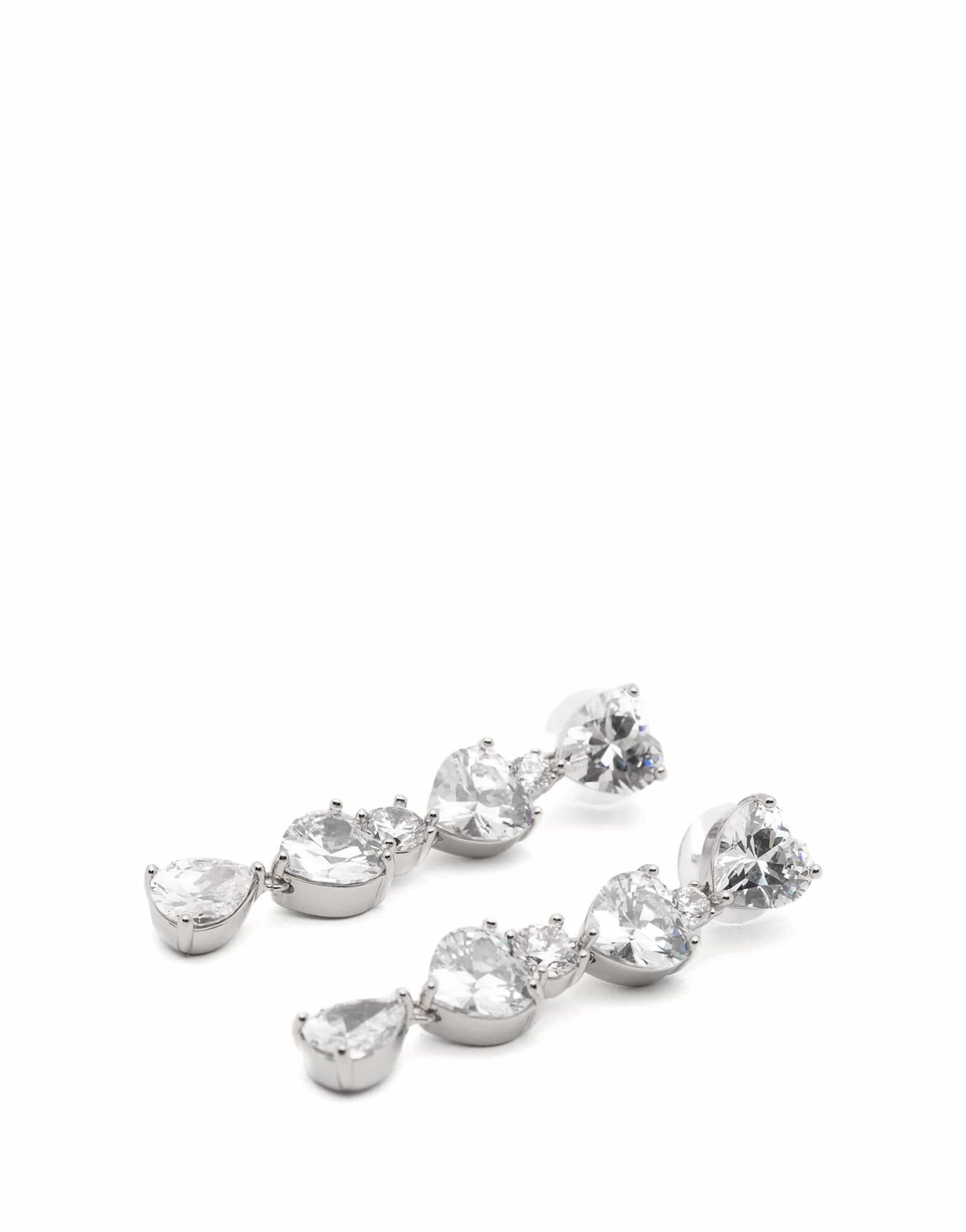 Self-Portrait Self-Portrait Crystal Heart Tiered Earrings