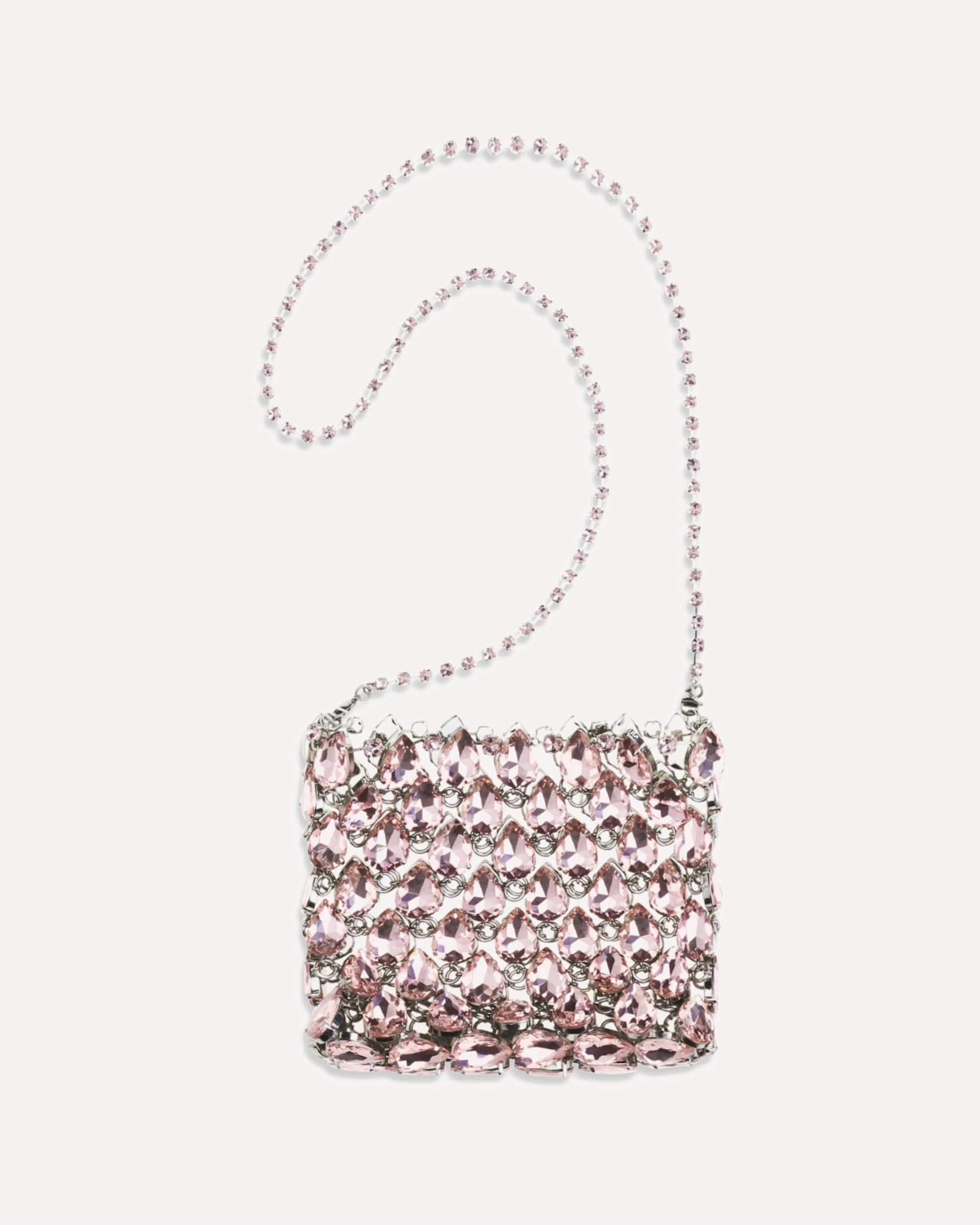 Self-Portrait Crystal Mesh Pouch