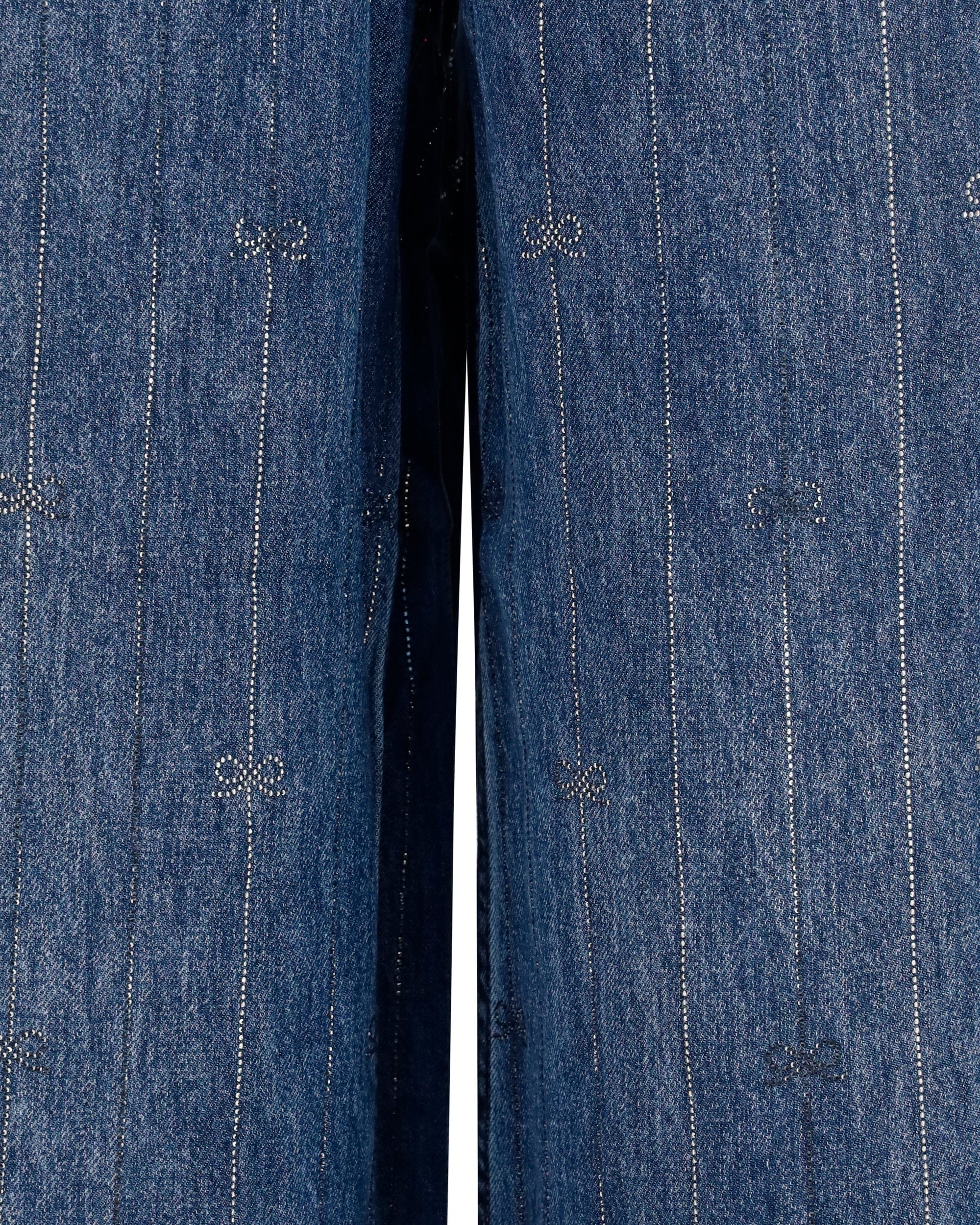 Self-Portrait Crystal-Striped Jeans