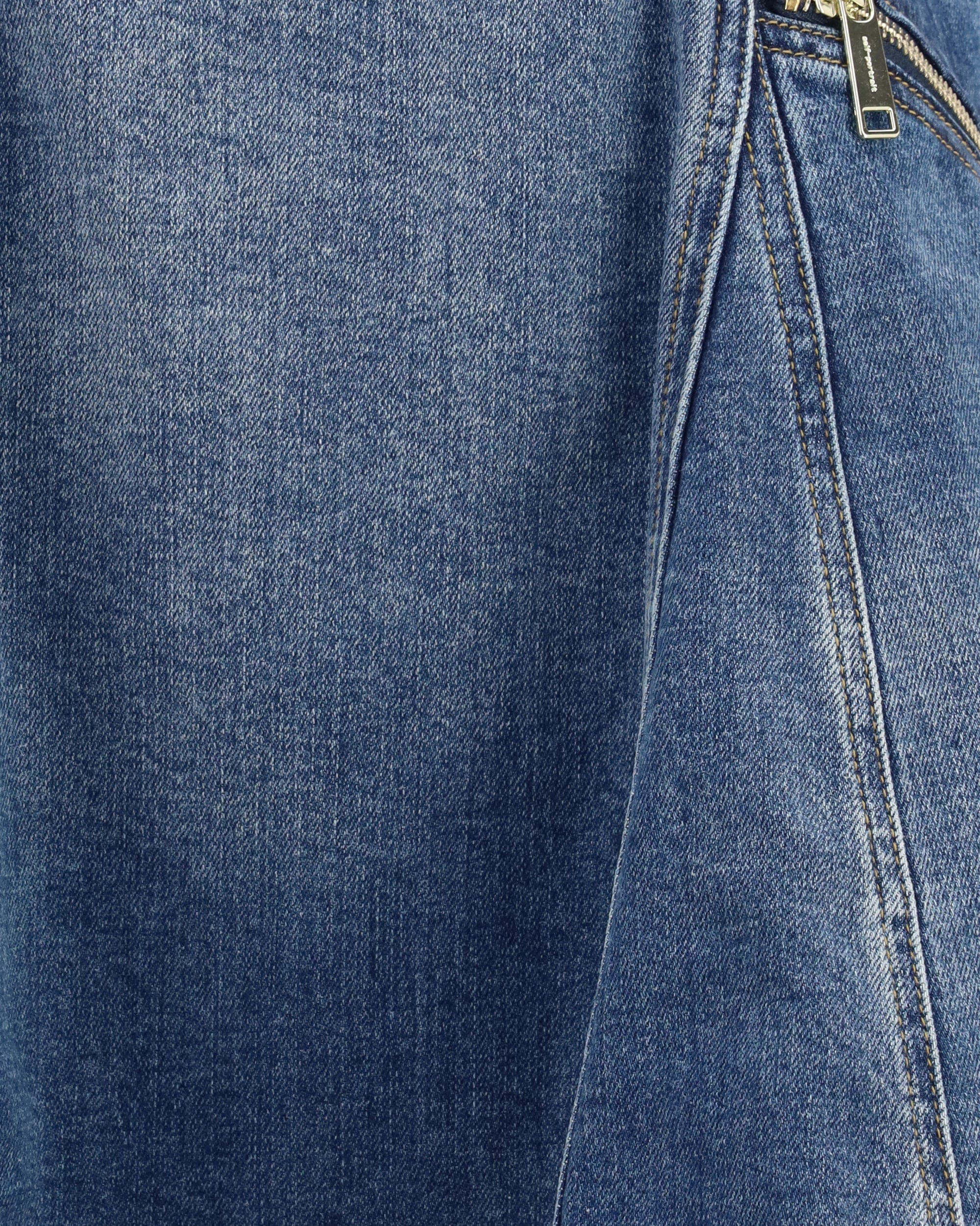 Self-Portrait Denim Flared Mini Dress