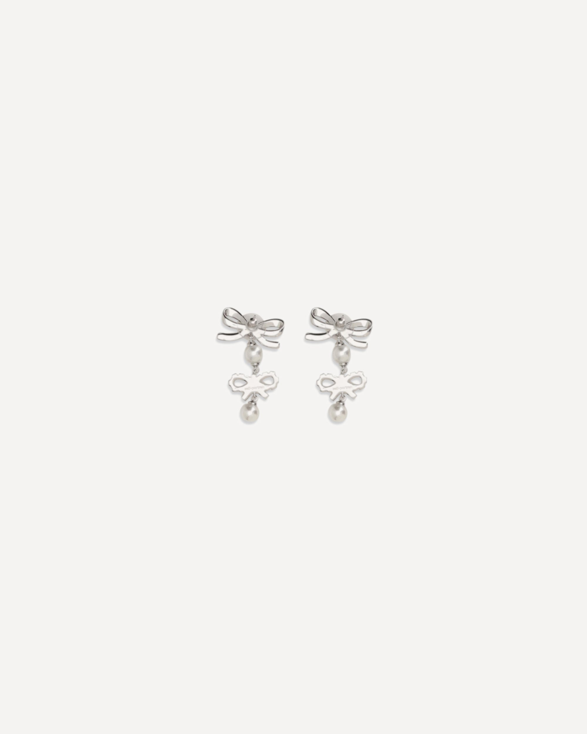 Self-Portrait Double Bow Pearl Earrings - alternate view