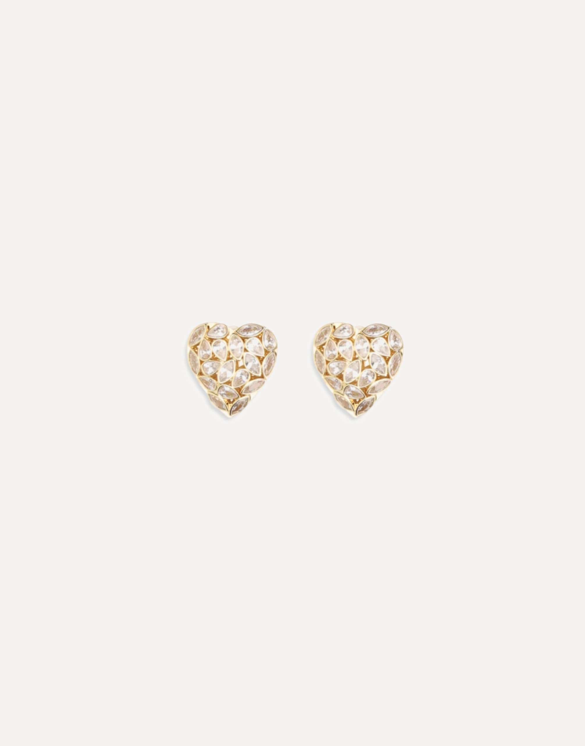 Self-Portrait Embellished Heart Earrings