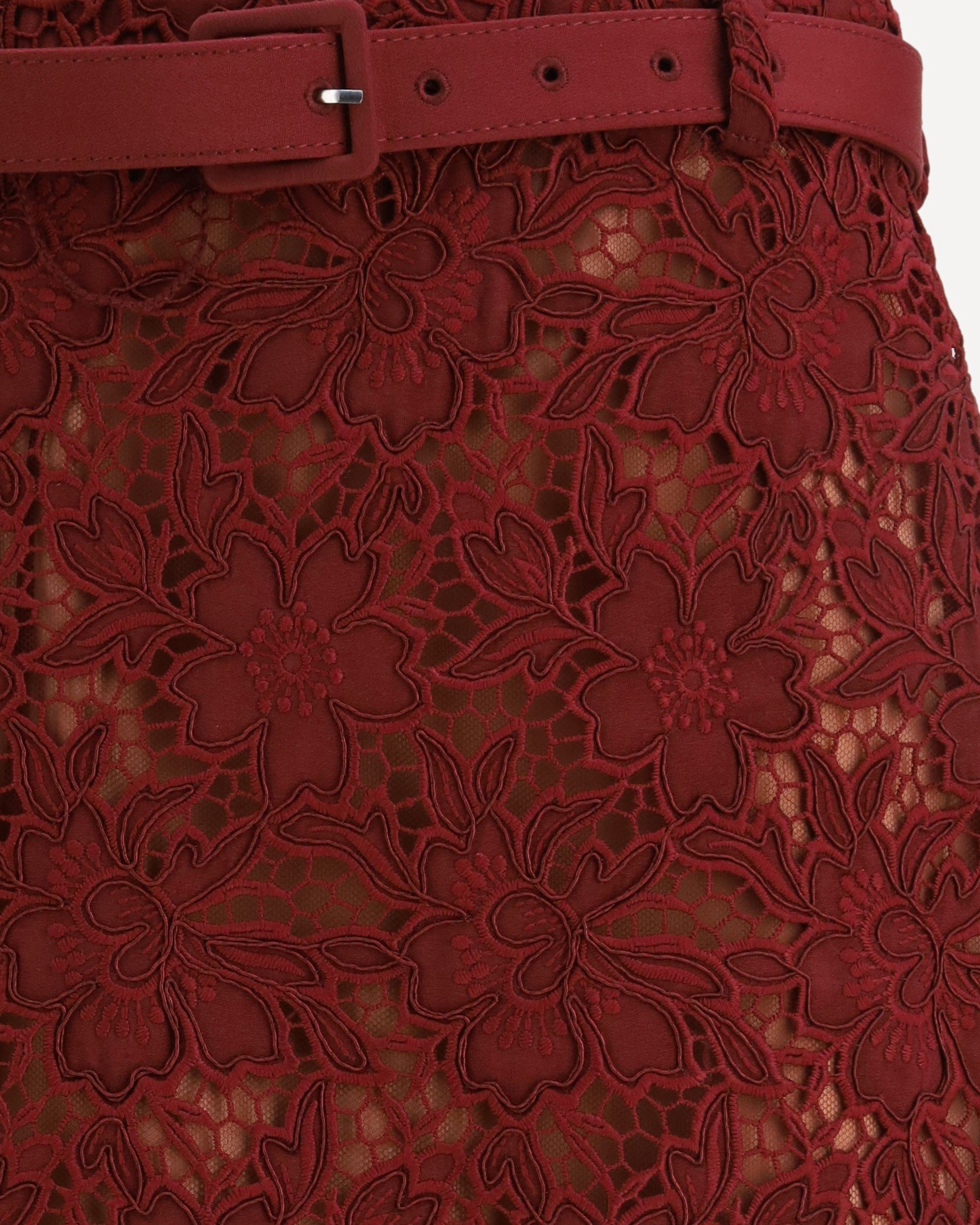 Self-Portrait Guipure Lace Midi Skirt