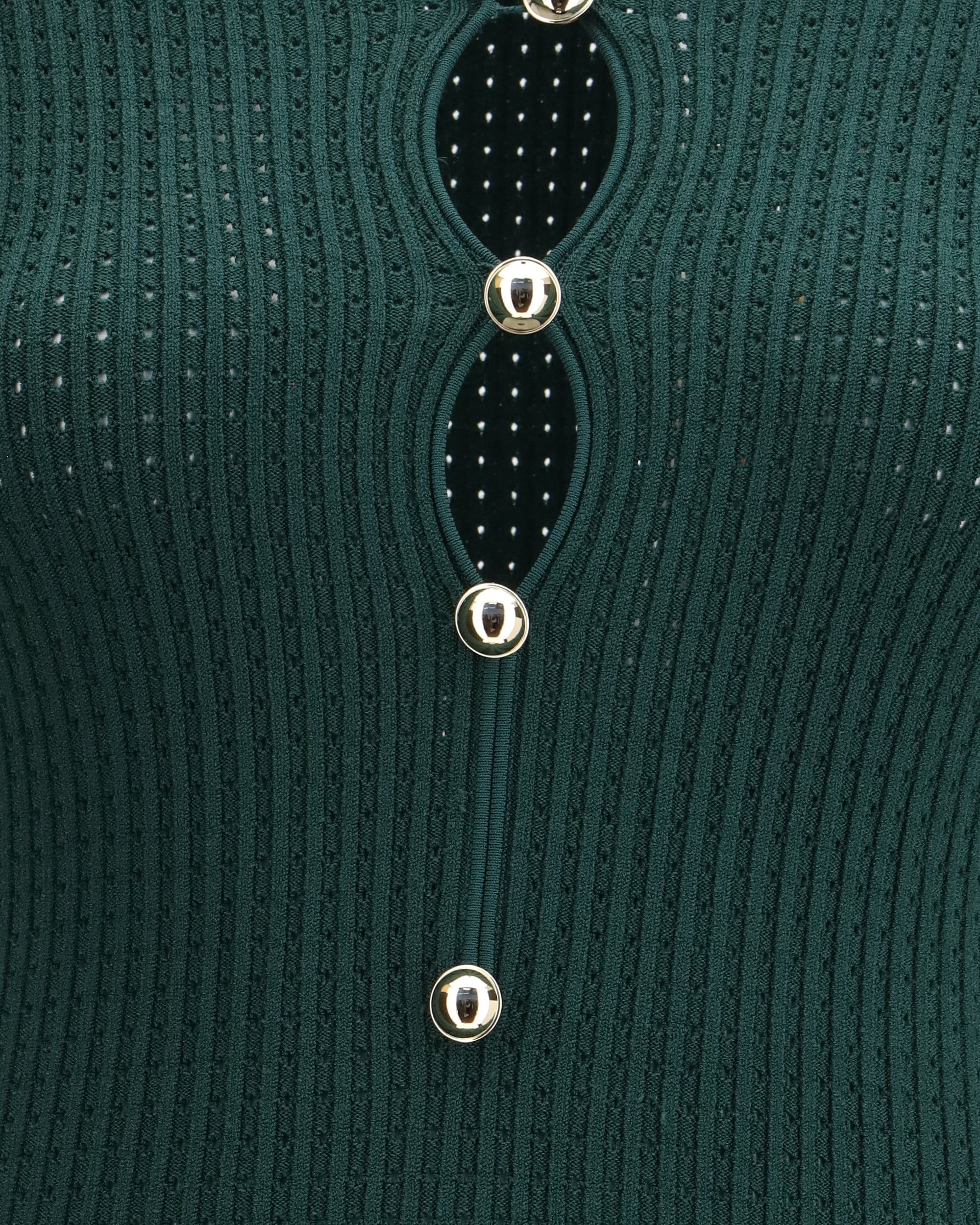Self-Portrait Keyhole Knit Midi Dress