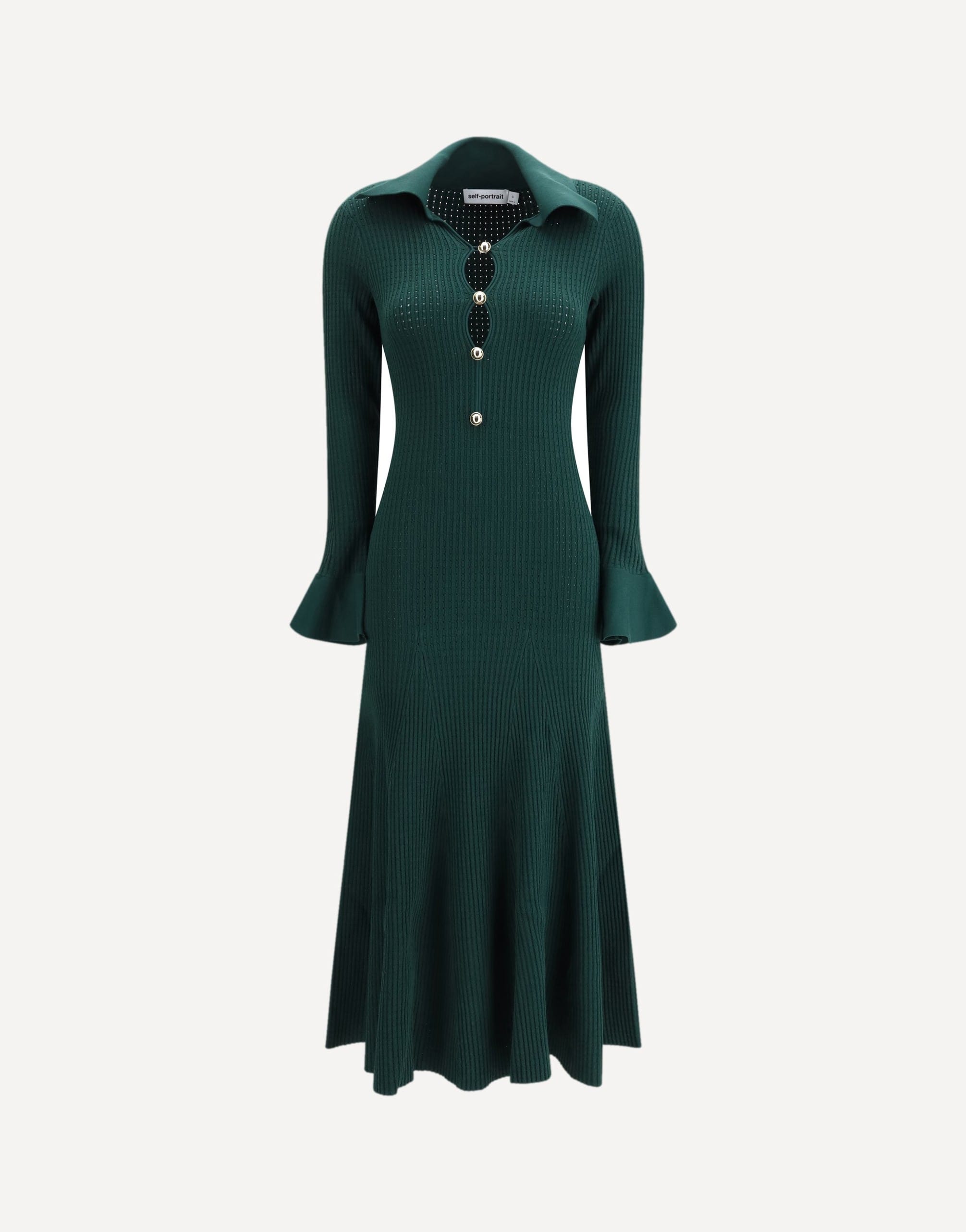 Self-Portrait Keyhole Knit Midi Dress
