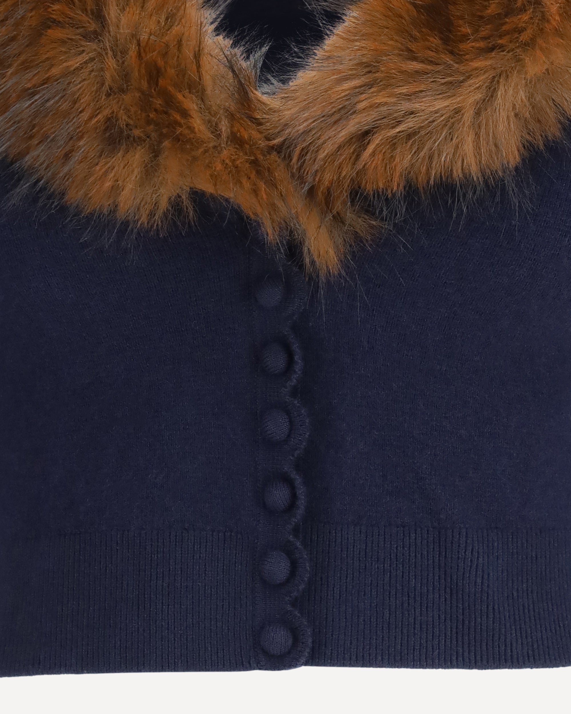 Self-Portrait Knit Faux Fur Cardigan