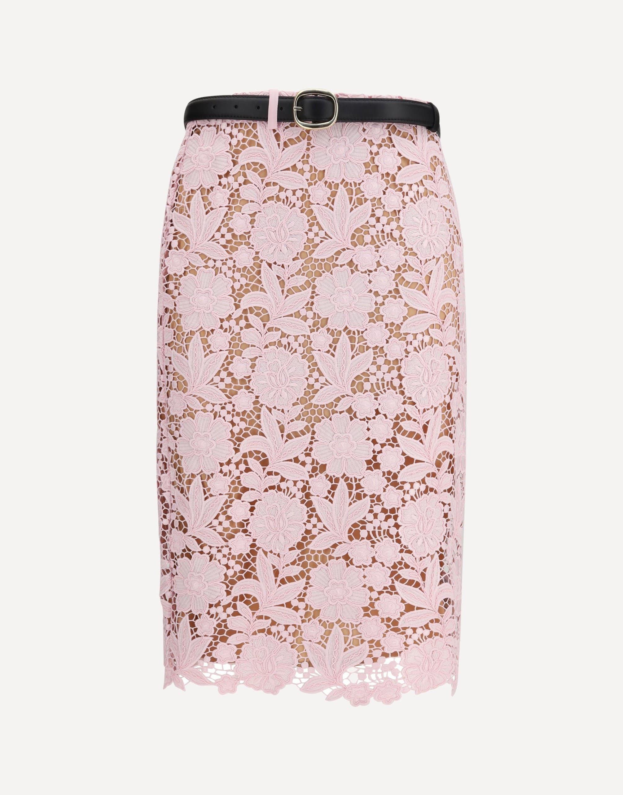 Self-Portrait Lace Midi Skirt With Removable Belt