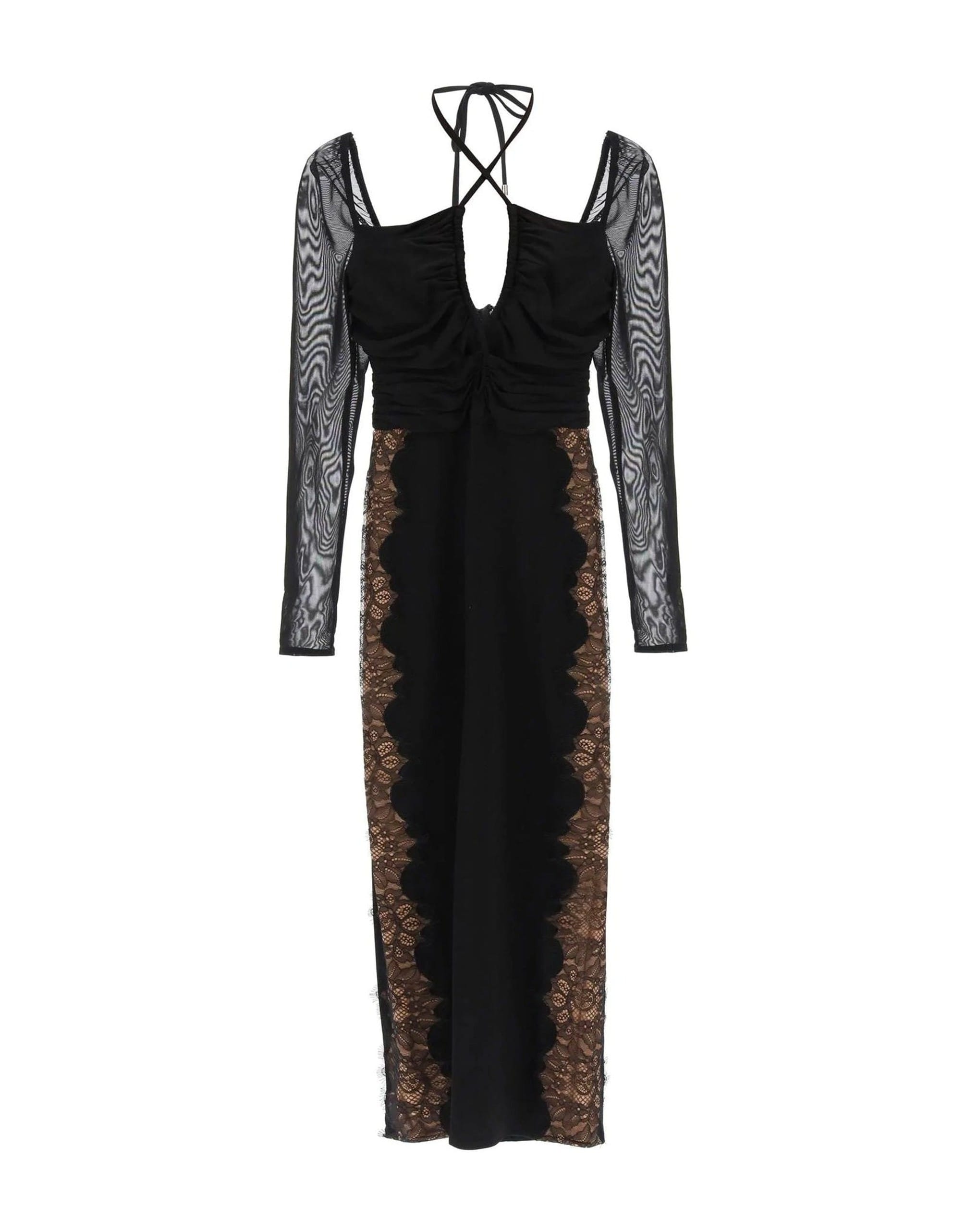Self-Portrait Lace Trim Midi Dress