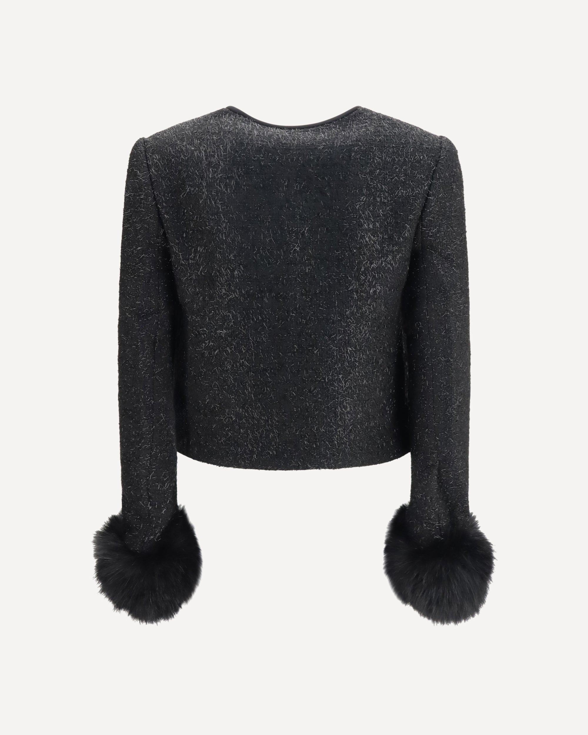 Self-Portrait Metallic-Bouclé-Jacke