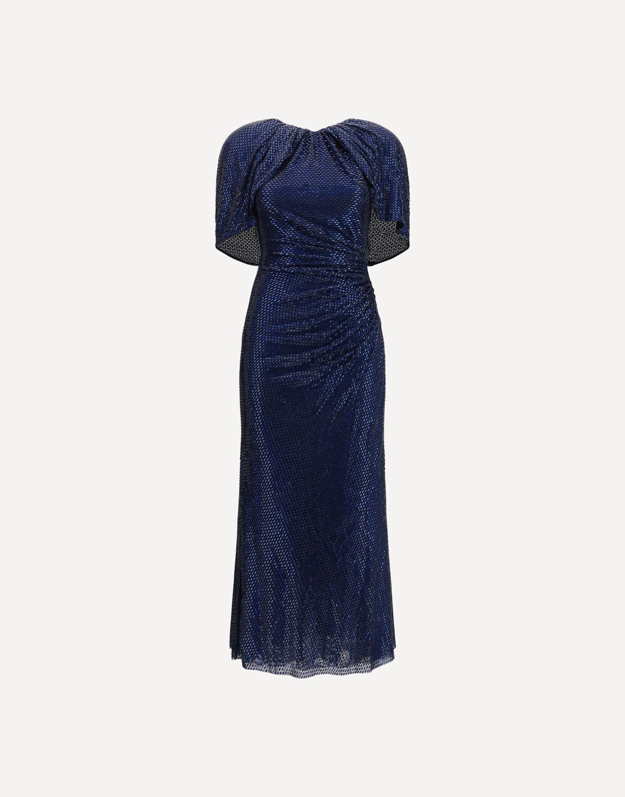 Self-Portrait Midi Dress With Cape Sleeves And Crystals