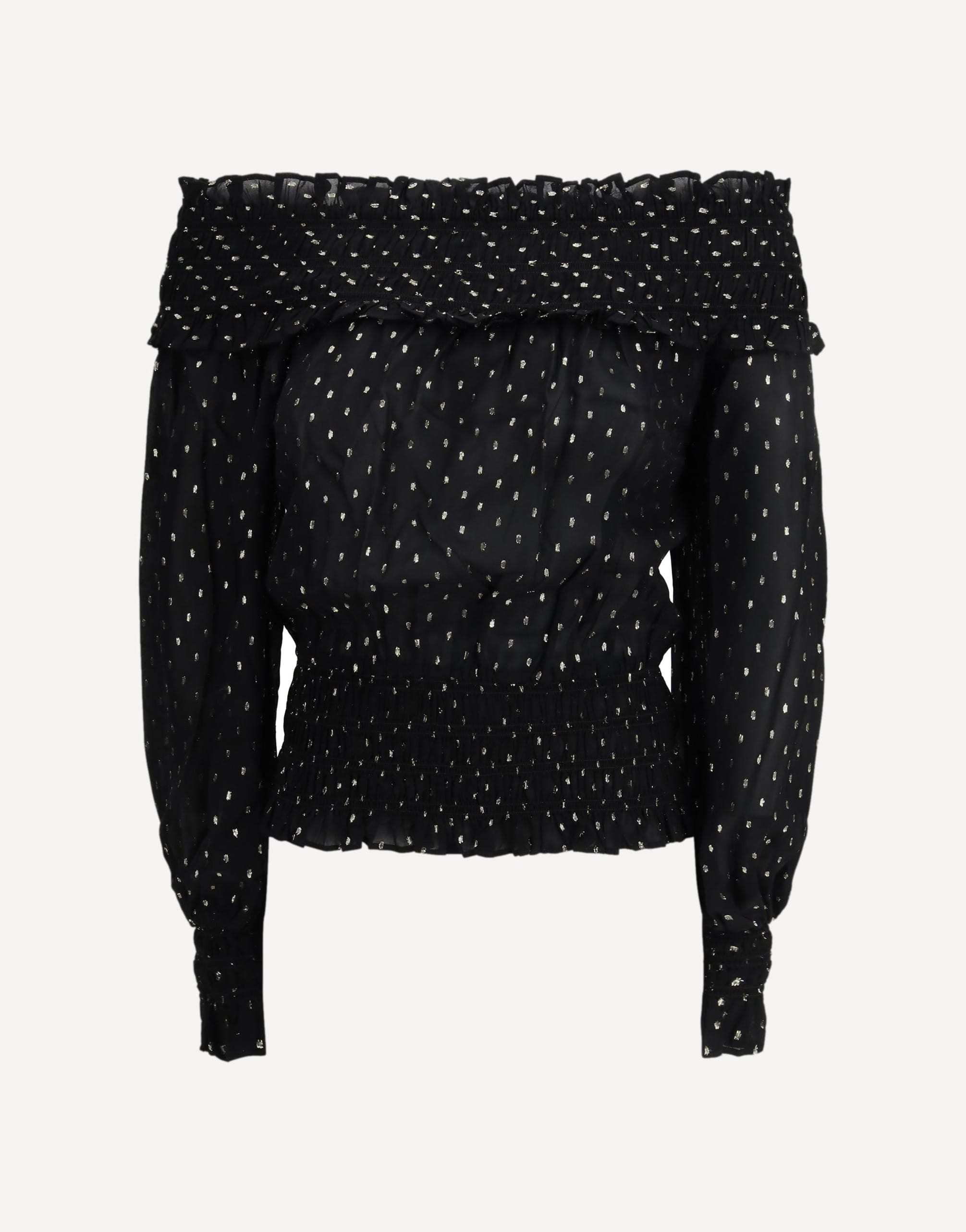 Self-Portrait Off-The-Shoulder Chiffon Fil Coupé Top