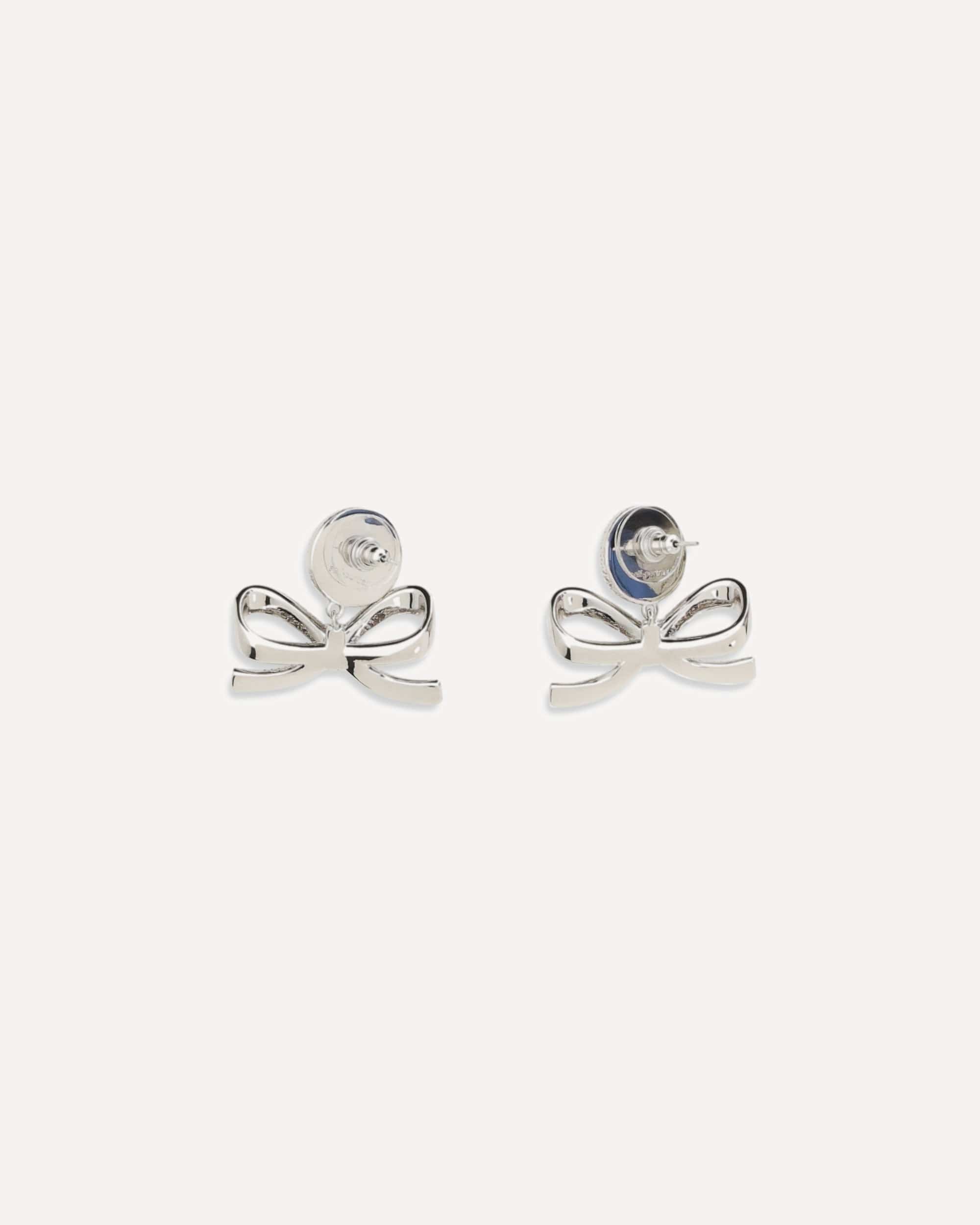 Self-Portrait Pearl Bow Drop Earrings - alternate view