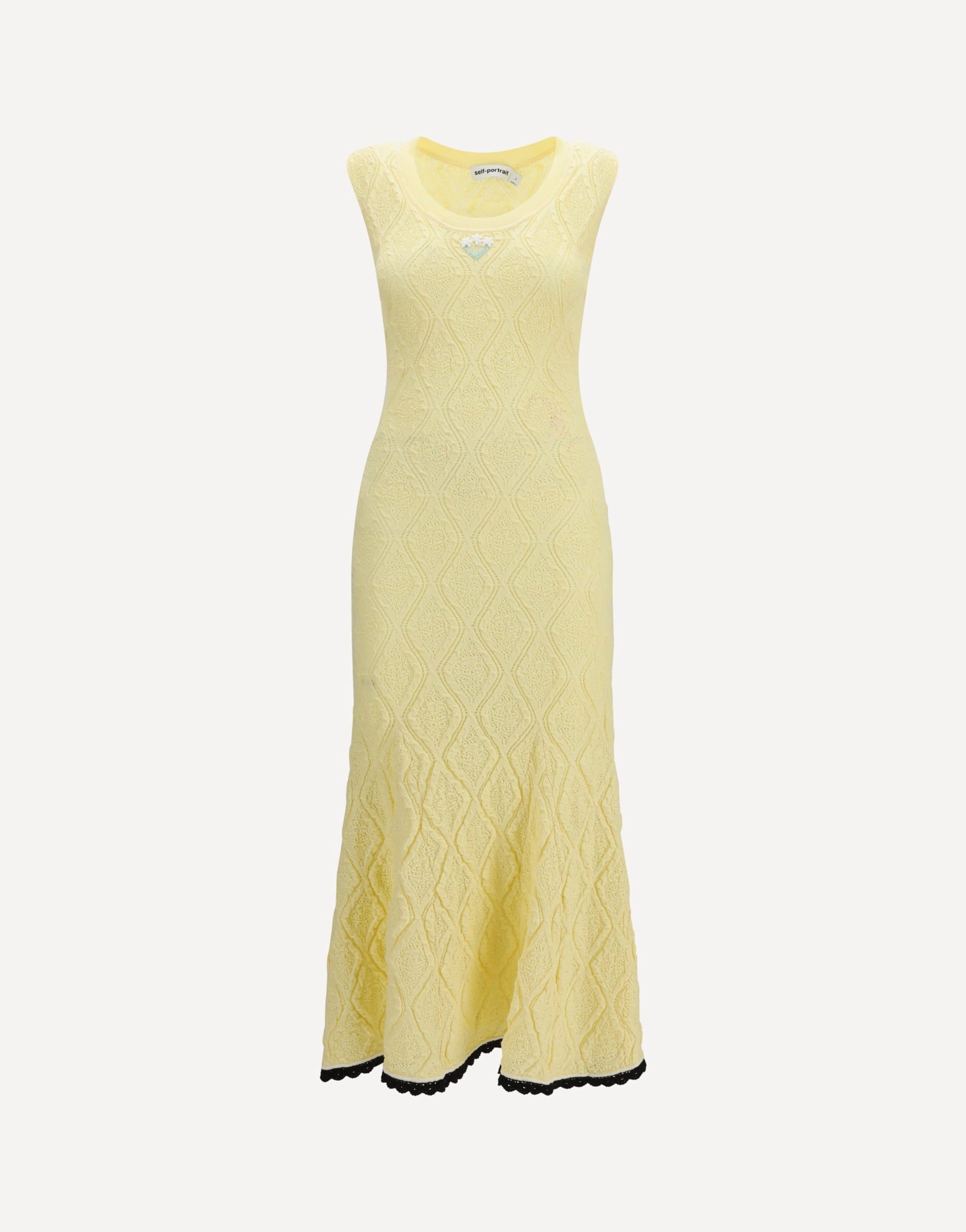 Self-Portrait Pointelle Knit Midi Dress