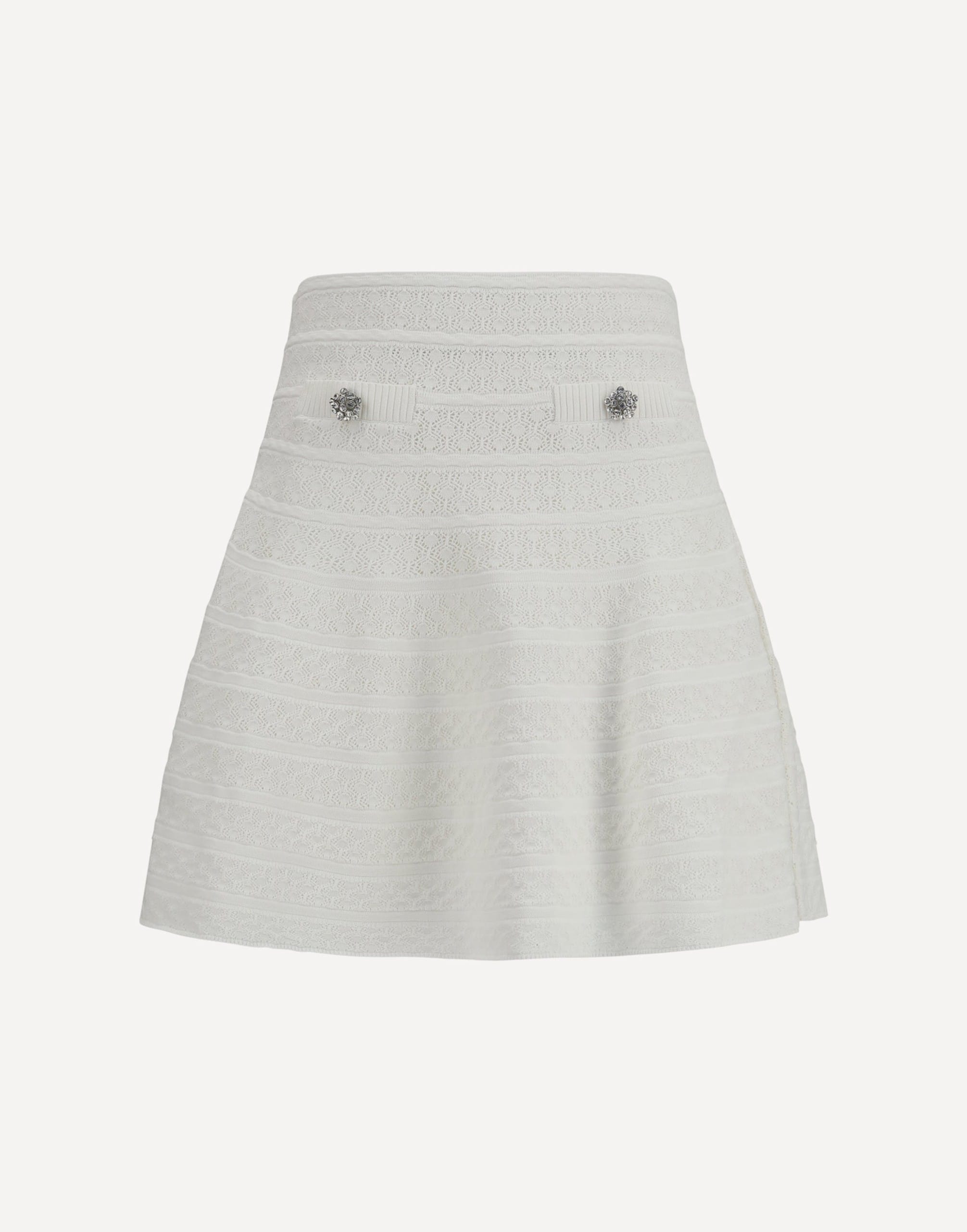 Self-Portrait Pointelle Knit Mini Skirt