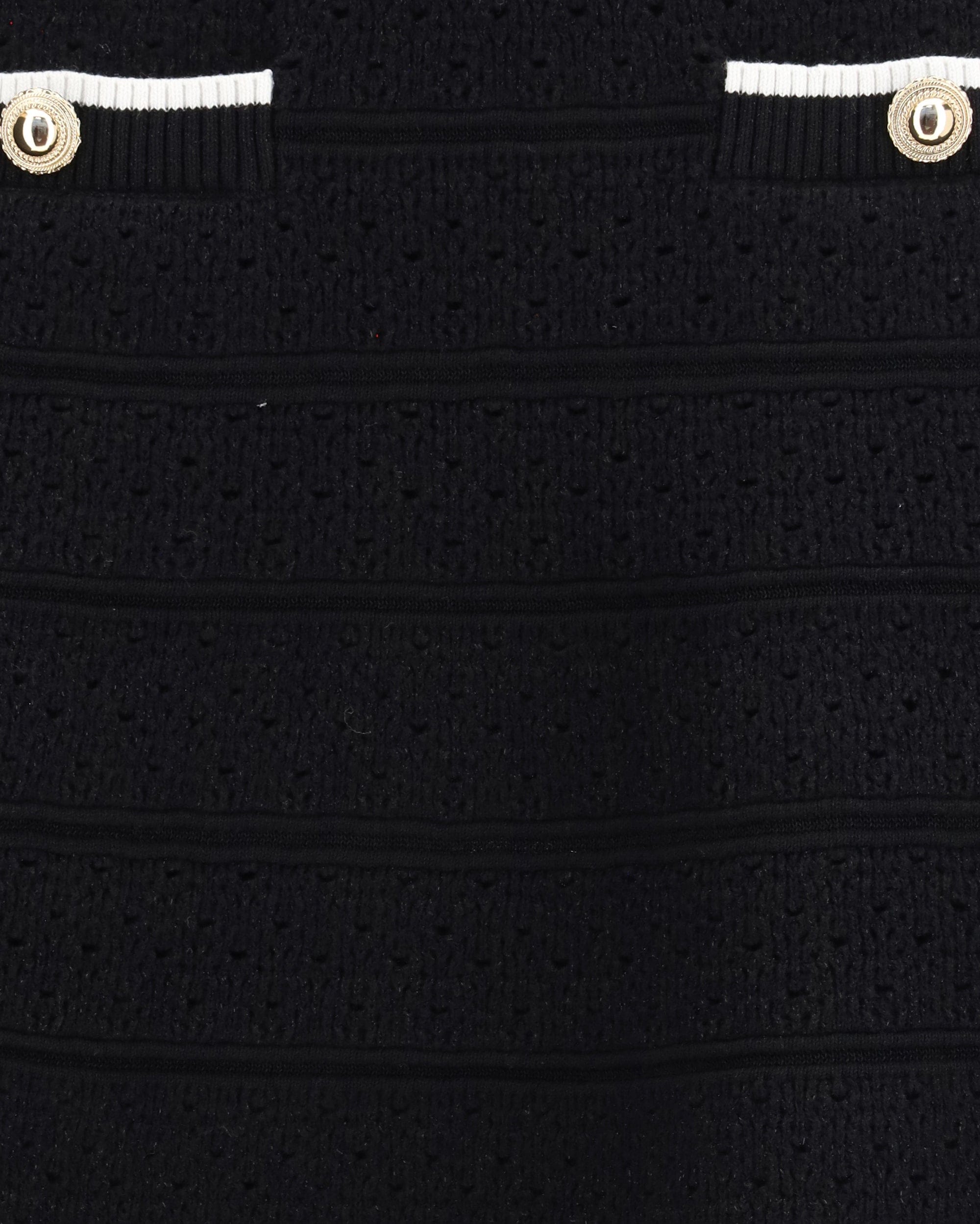 Self-Portrait Pointelle Knit Mini Skirt With Contrast Trim