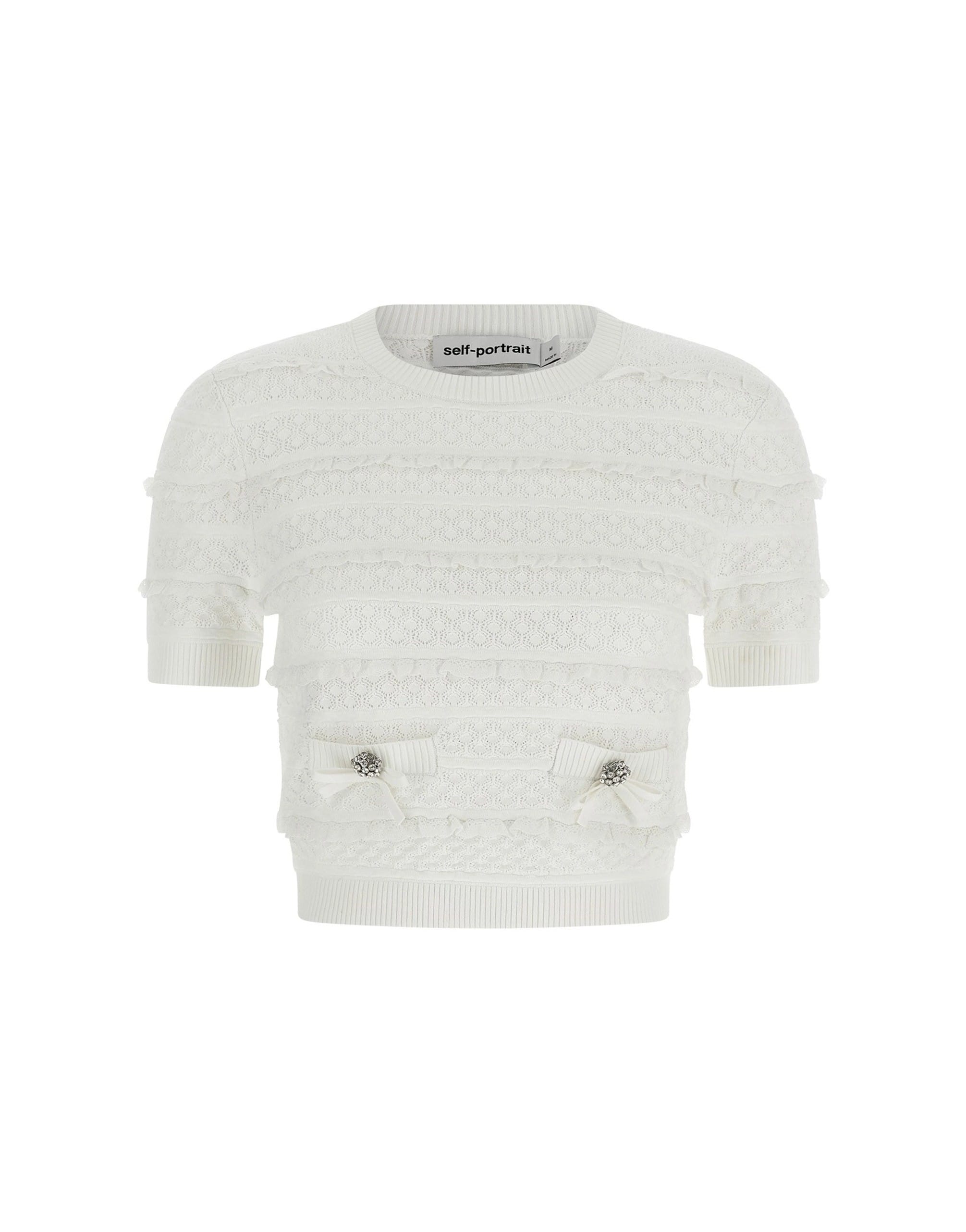 Self-Portrait Self-Portrait Pointelle Knit Top