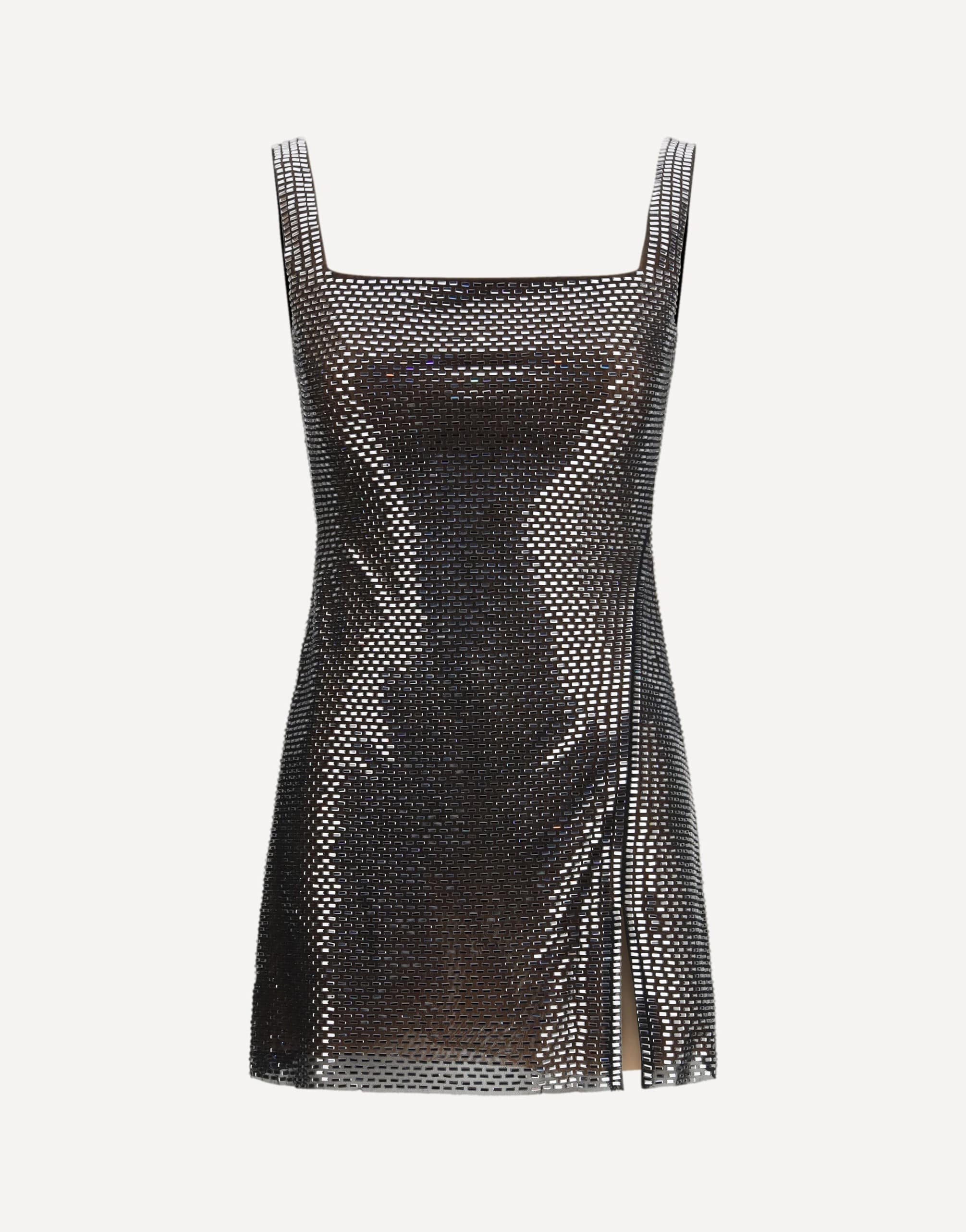 Self-Portrait Rhinestone Mesh Mini Dress