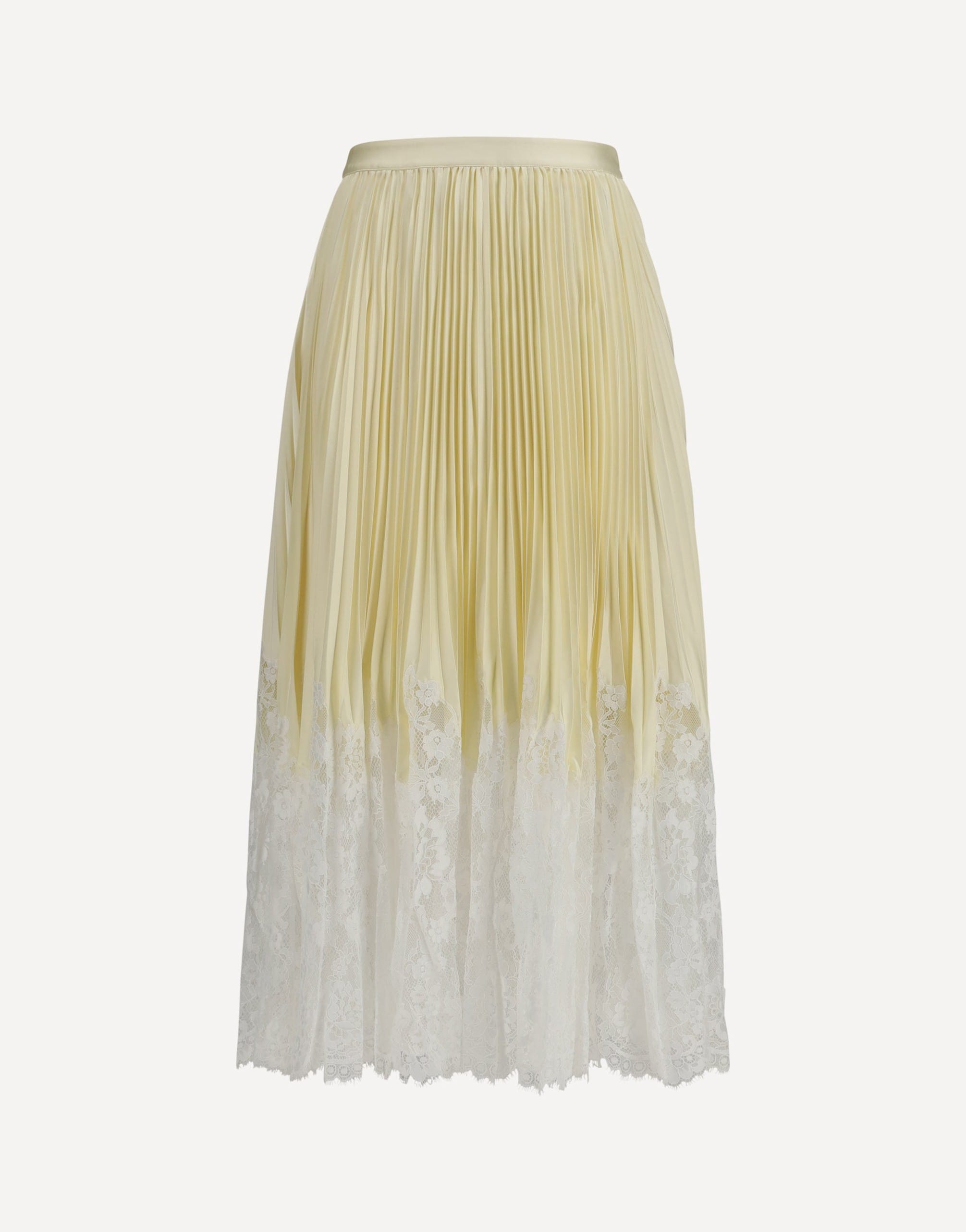 Self-Portrait Satin Midi Skirt With Lace Panelling